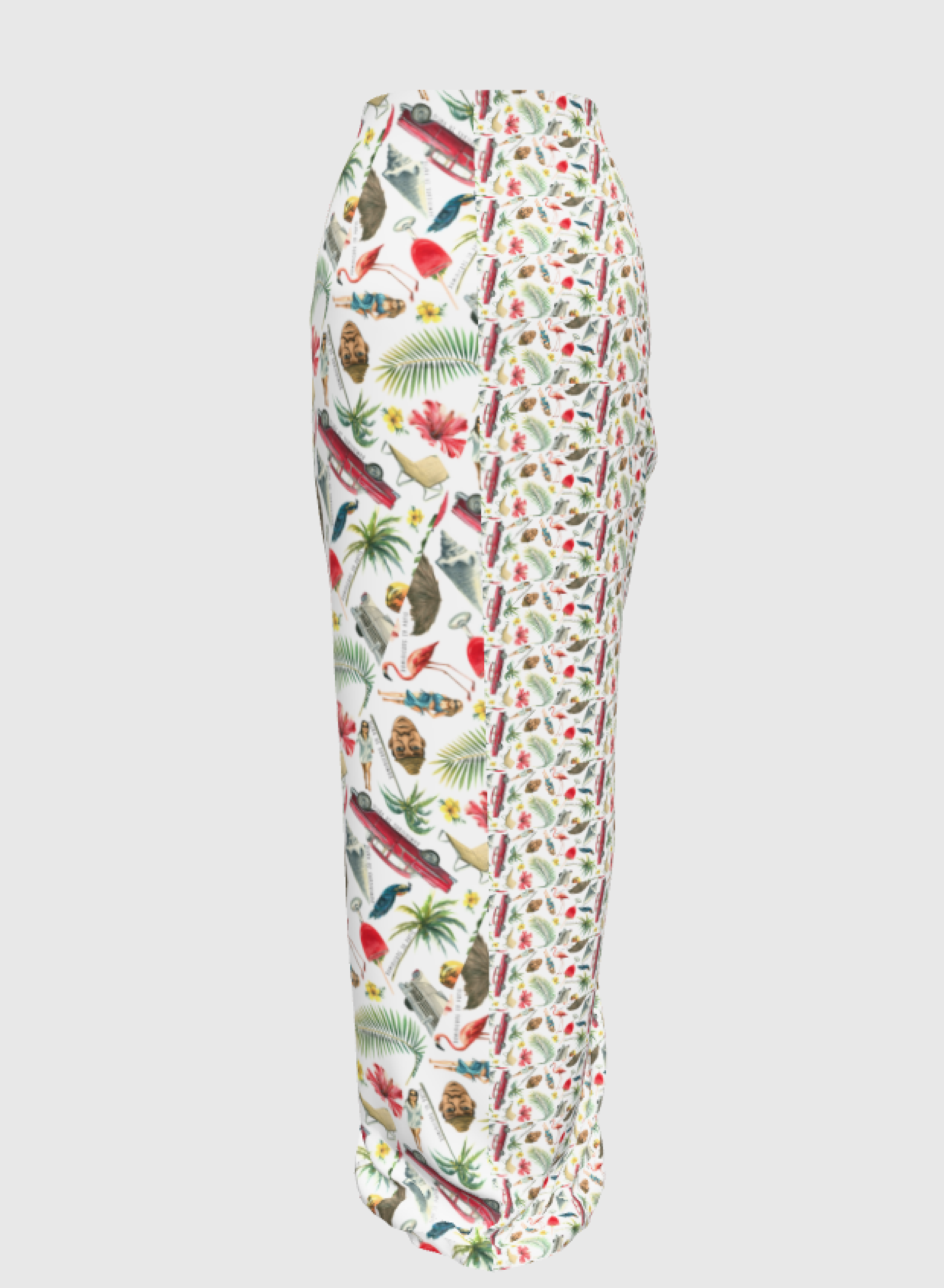 Cheers to Dominicans - Knot Wrap Printed Cover Up Skirt