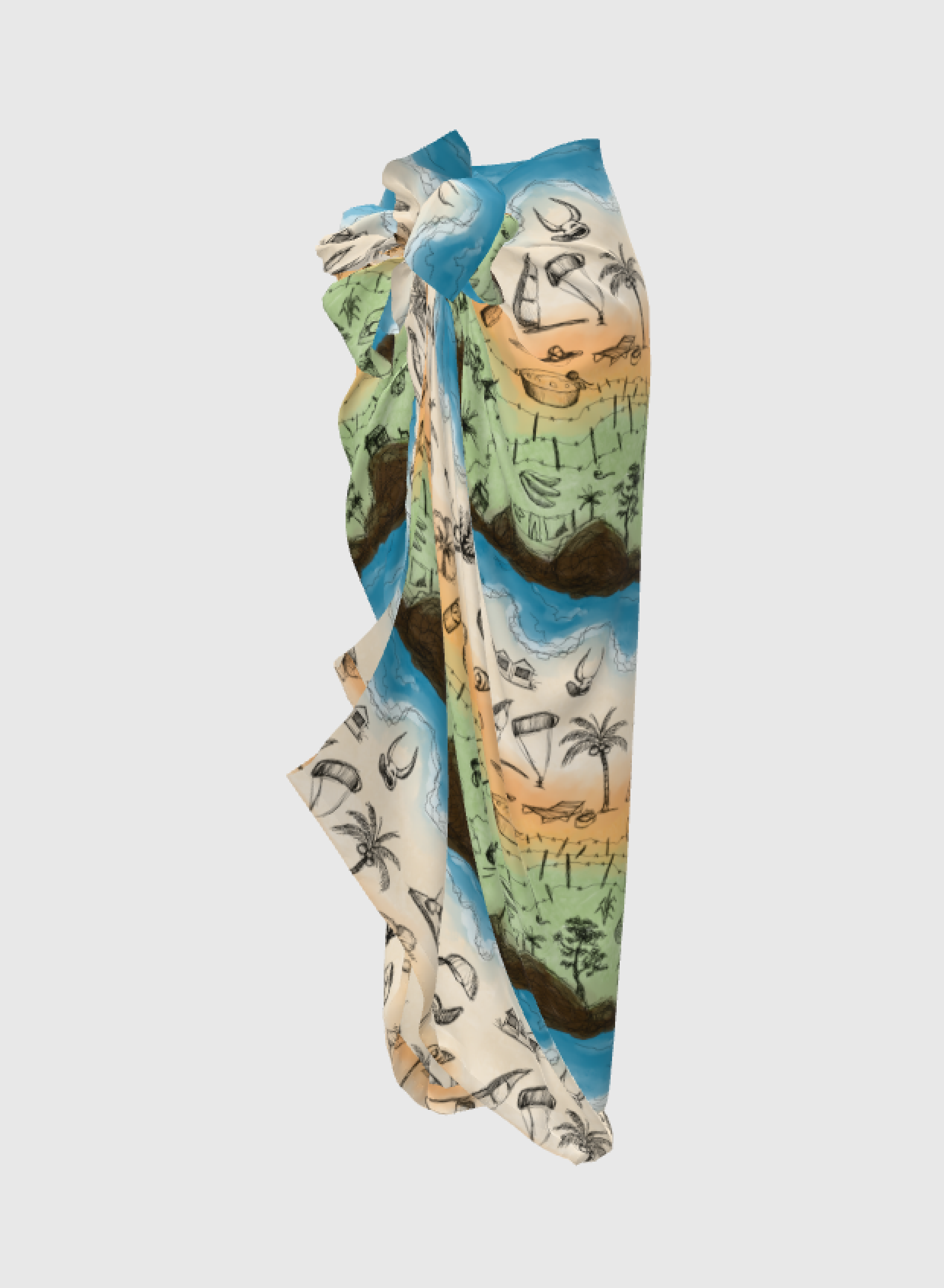 Dominican Cultural Wrapped Sarong Skirt