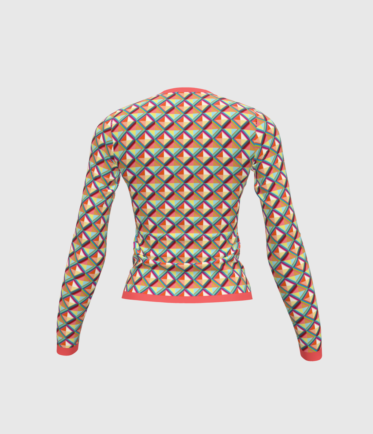 Long Sleeve Triangular Print T-Shirt