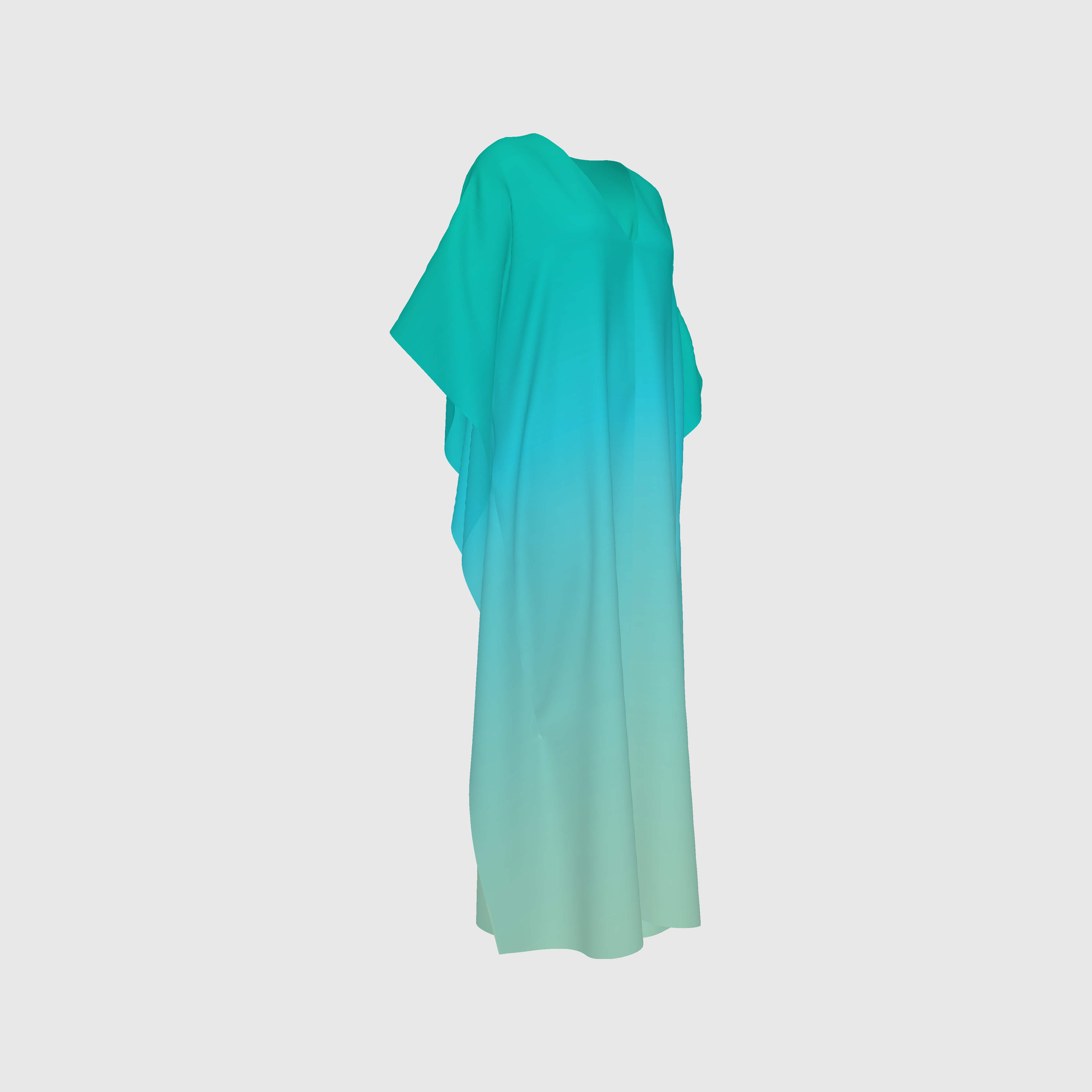 Aqua Degraded Print Caftan