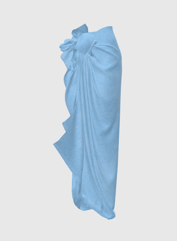 Long Sarong in Larimar Blueprint