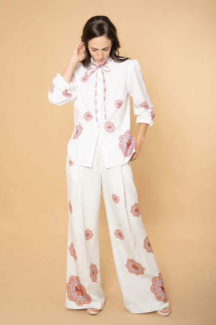 Medallion Pleated Pants