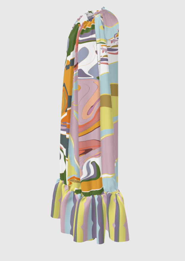 Melted Doodle Maxi Dress