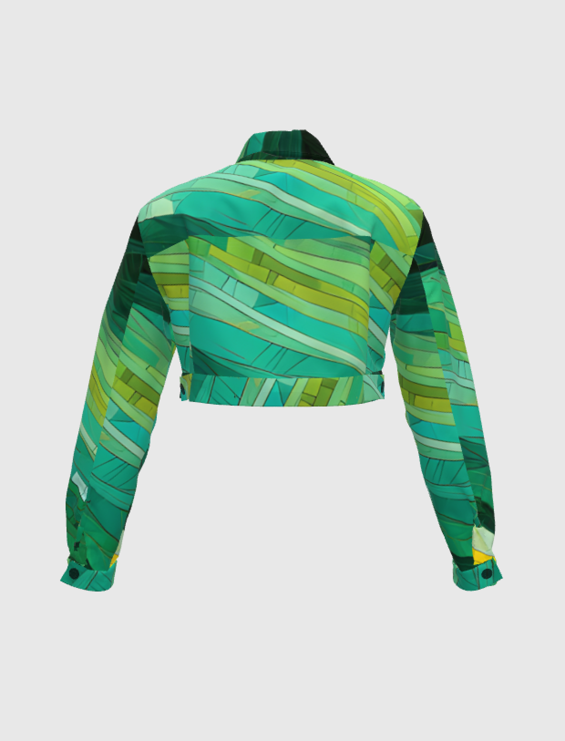 Cane Field All Over Cropped Jean Jacket