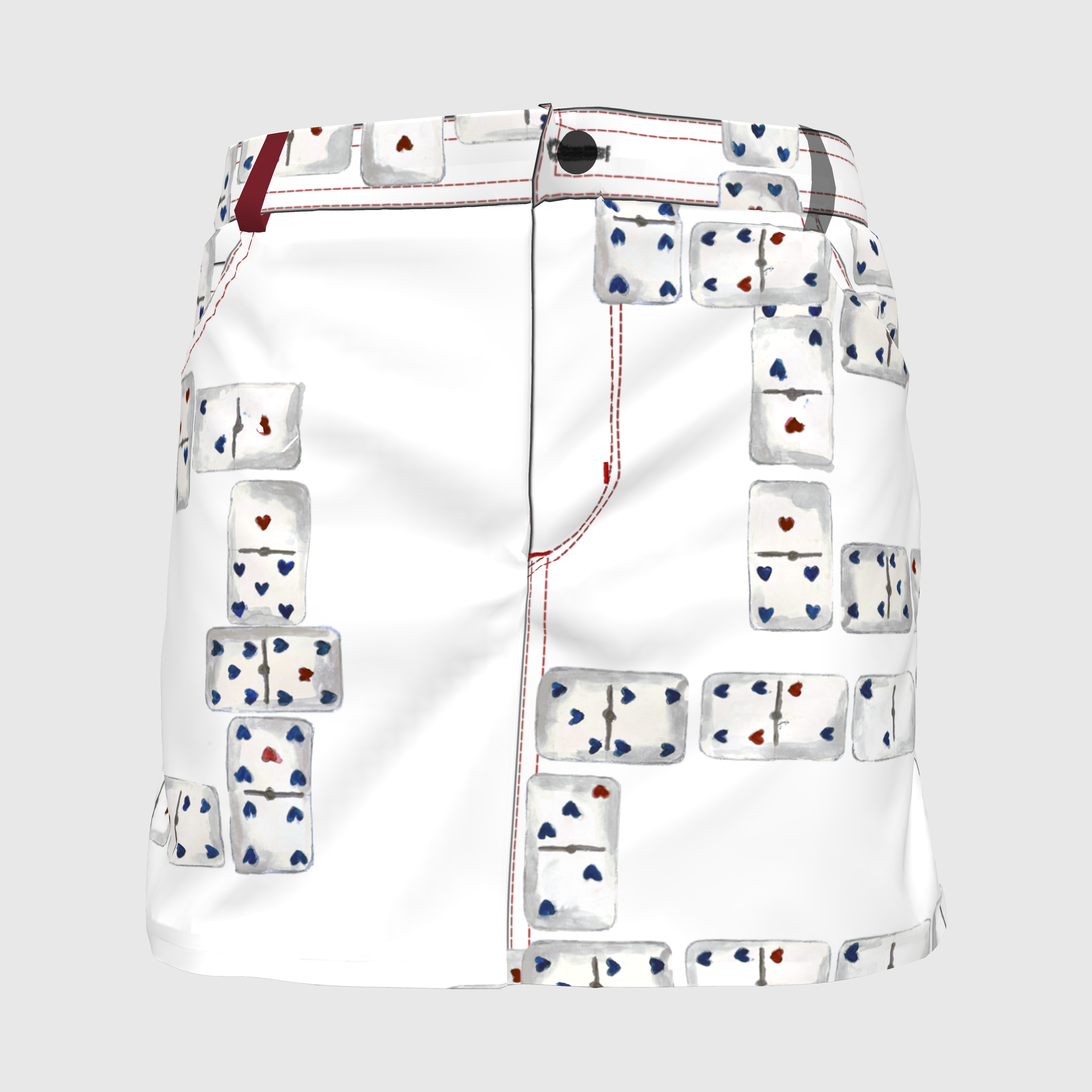 Domino Game Denim Mini Skirt in Stretch Organic Classic Cotton Twill