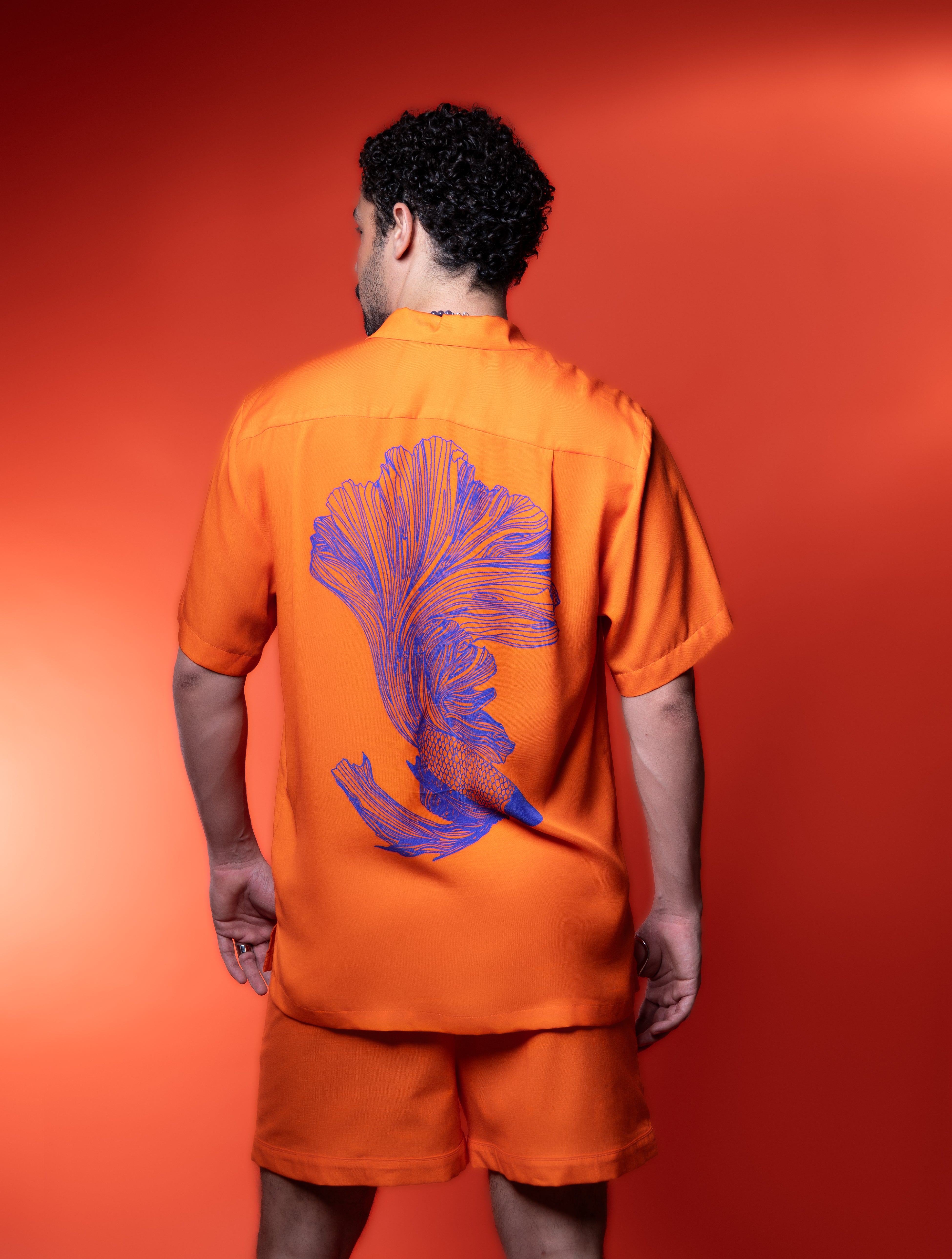 Short-sleeved Shirt Betta In Sunset Print