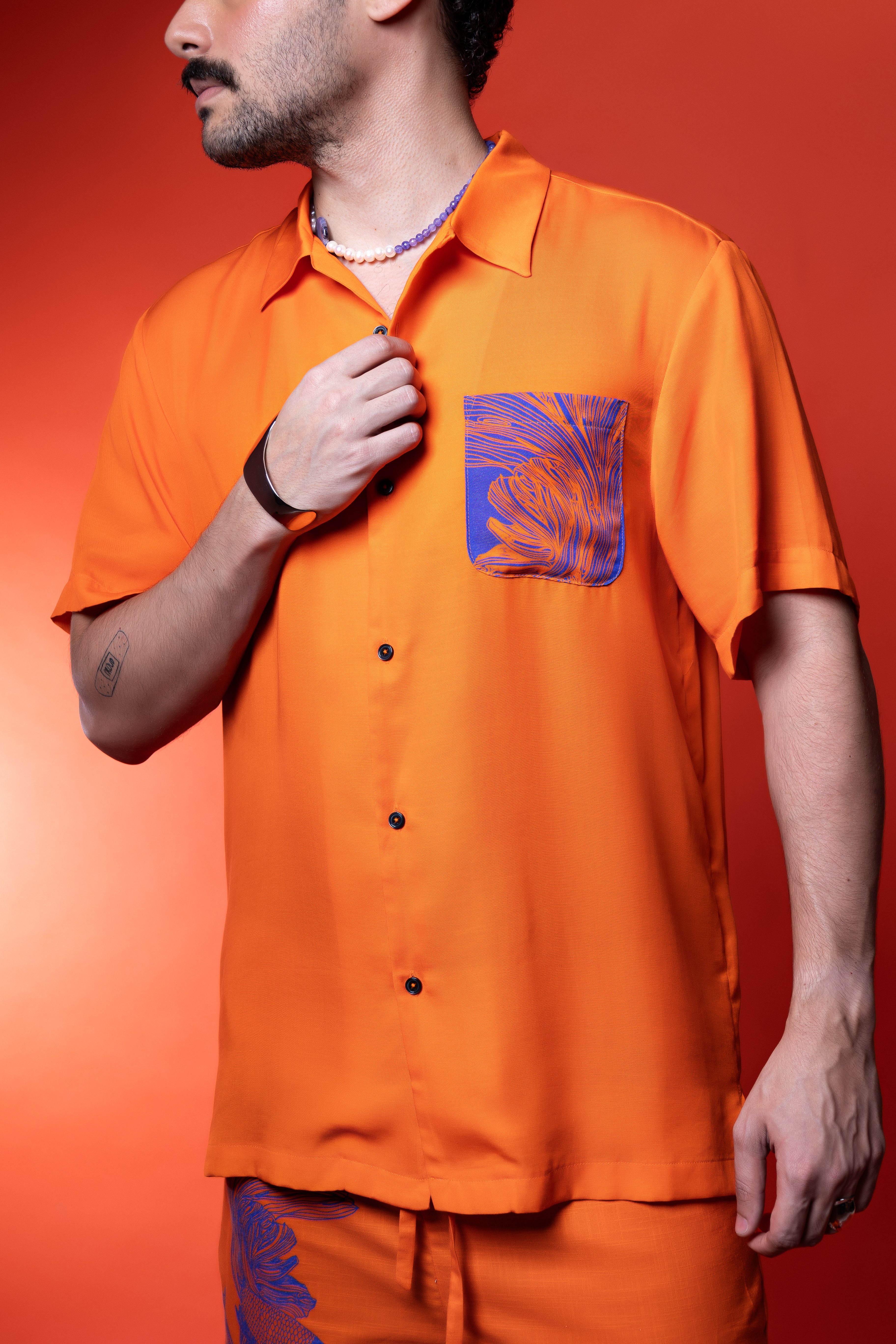 Short-sleeved Shirt Betta In Sunset Print