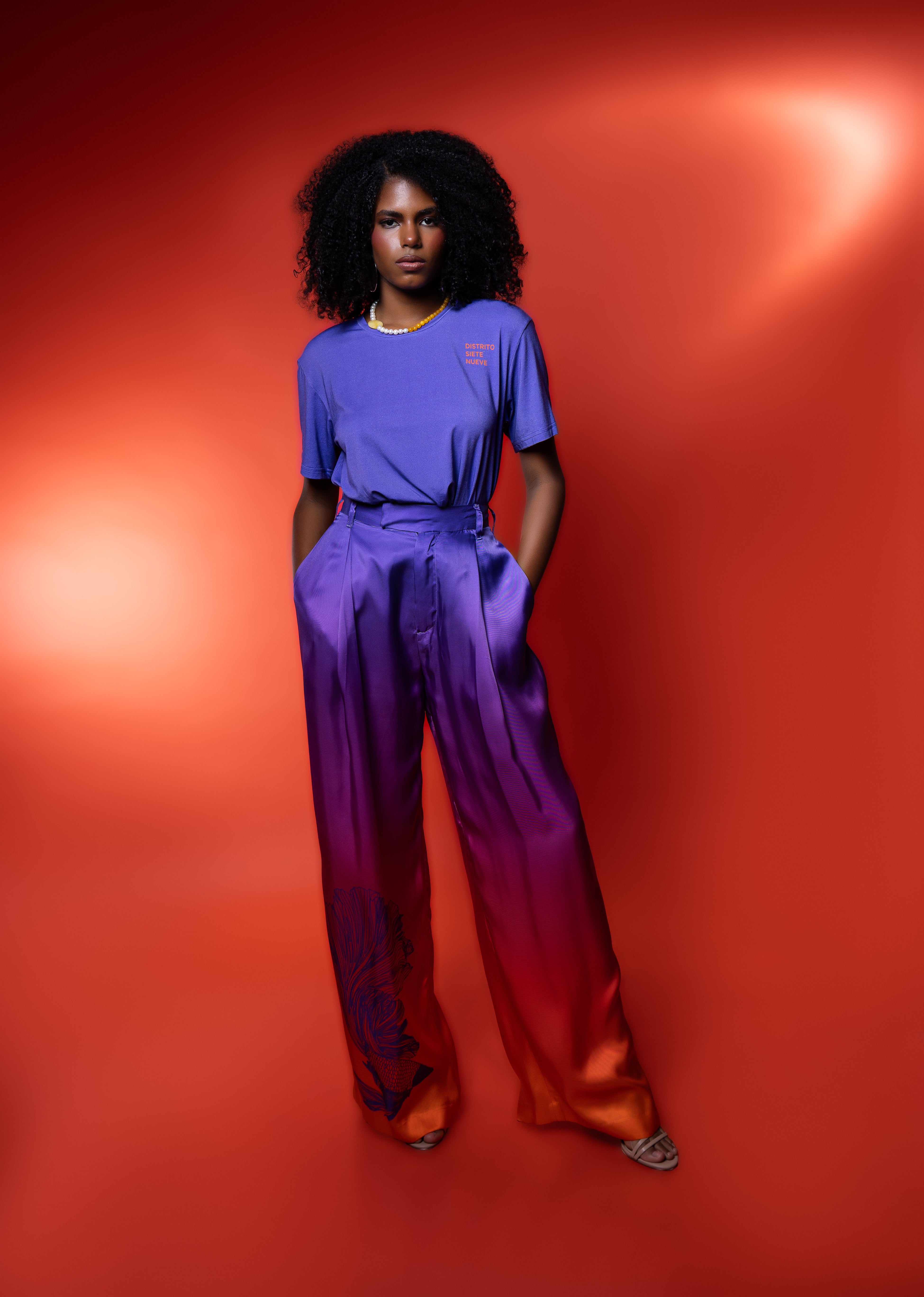 Straight Pants Betta In Sunset Print