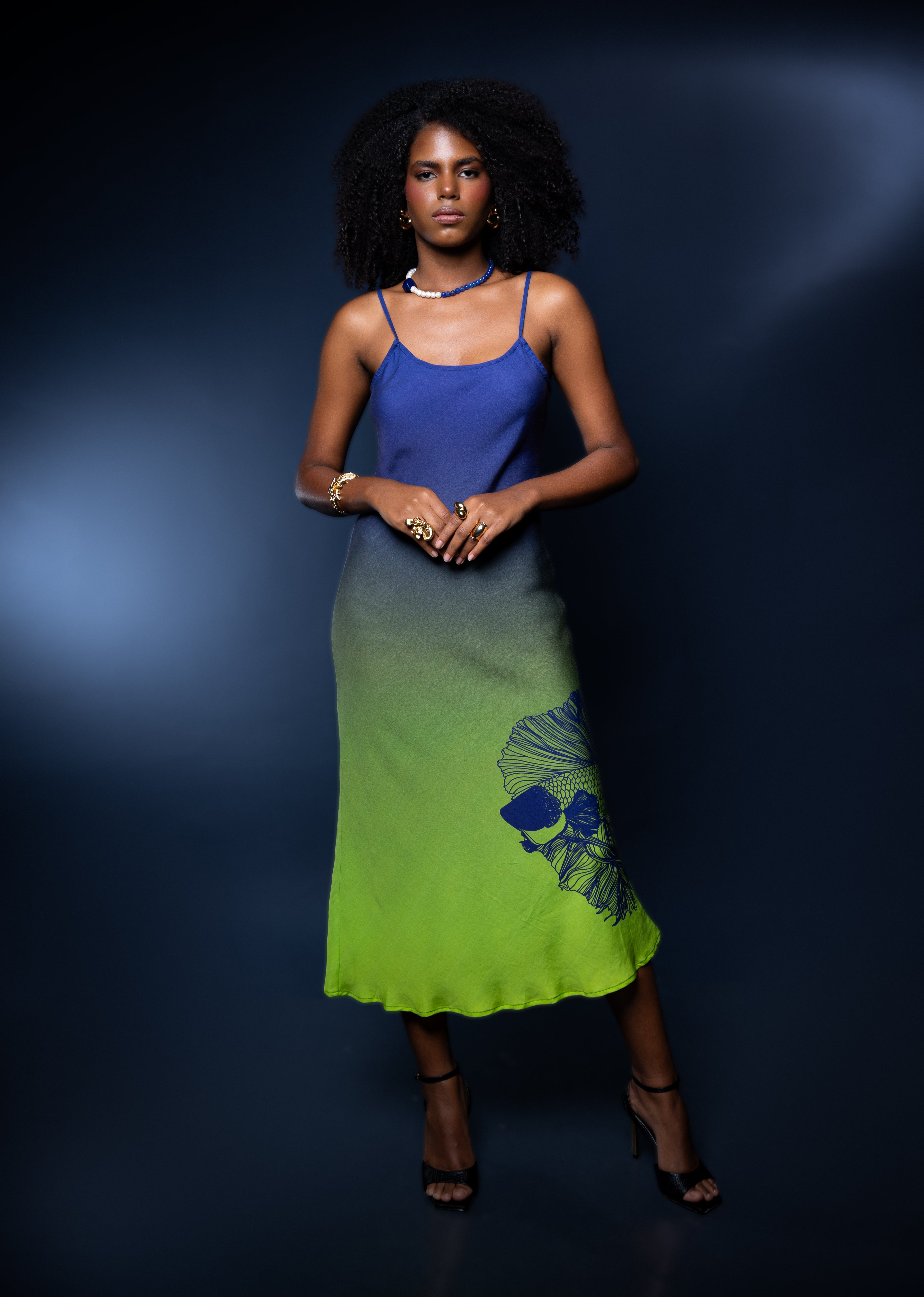 Slip Dress Betta In Nightfall Print
