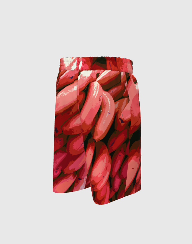Red Graphic Platano Shorts