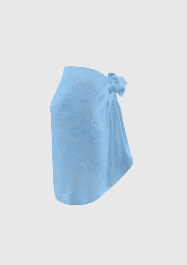 Short Sarong in Larimar Blueprint