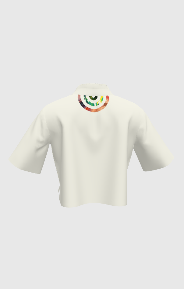 Running Track Rings Crop Polo Shirt