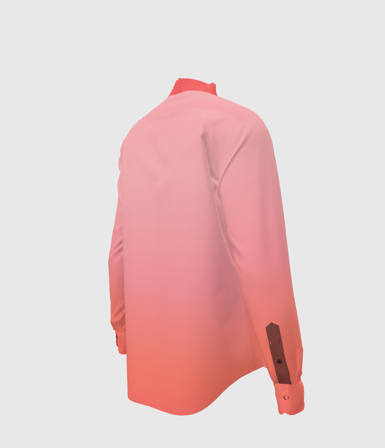 Unisex French Placket Button Up Shirt In Gradient Pink