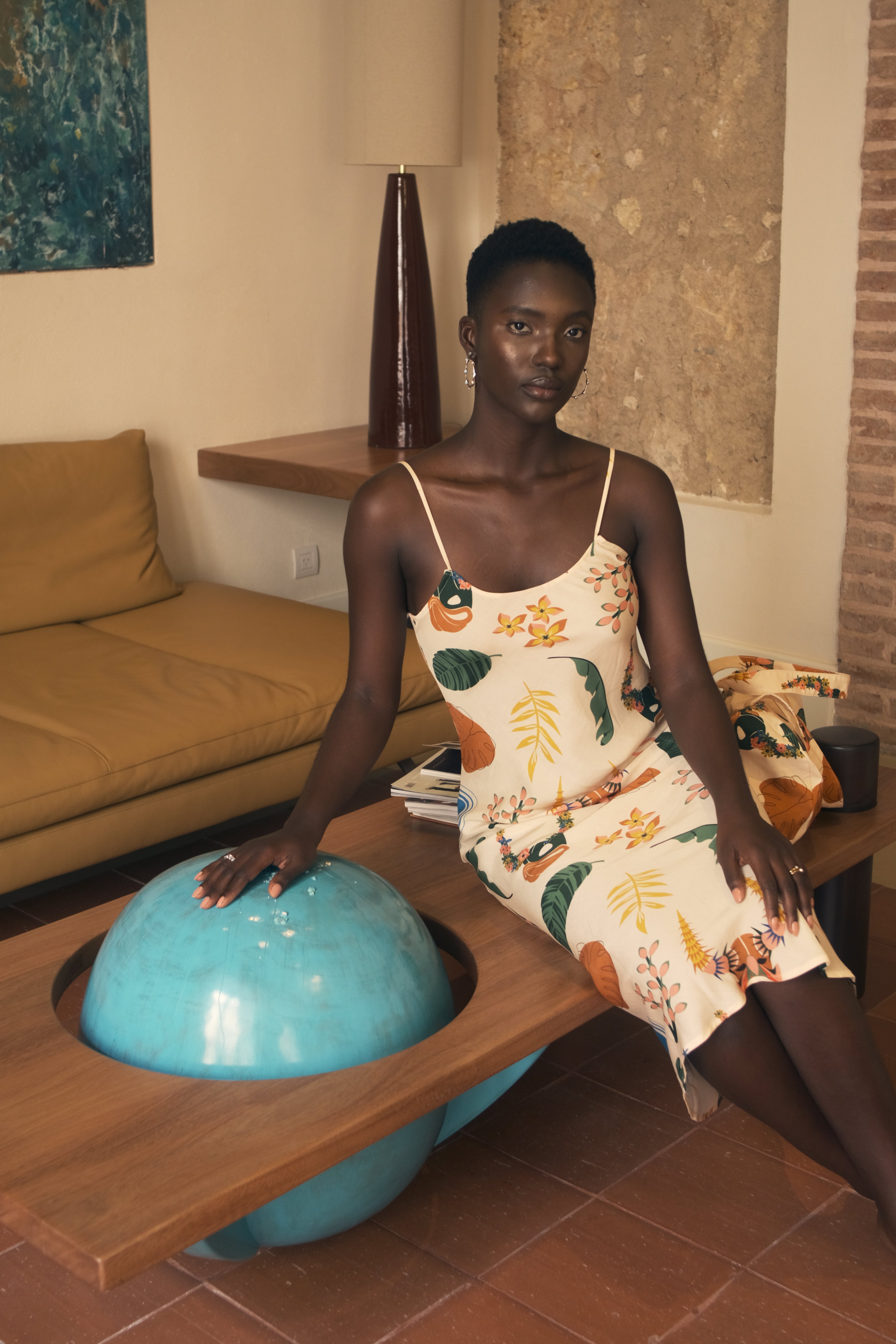 Olivia Slip dress | Carnaval print