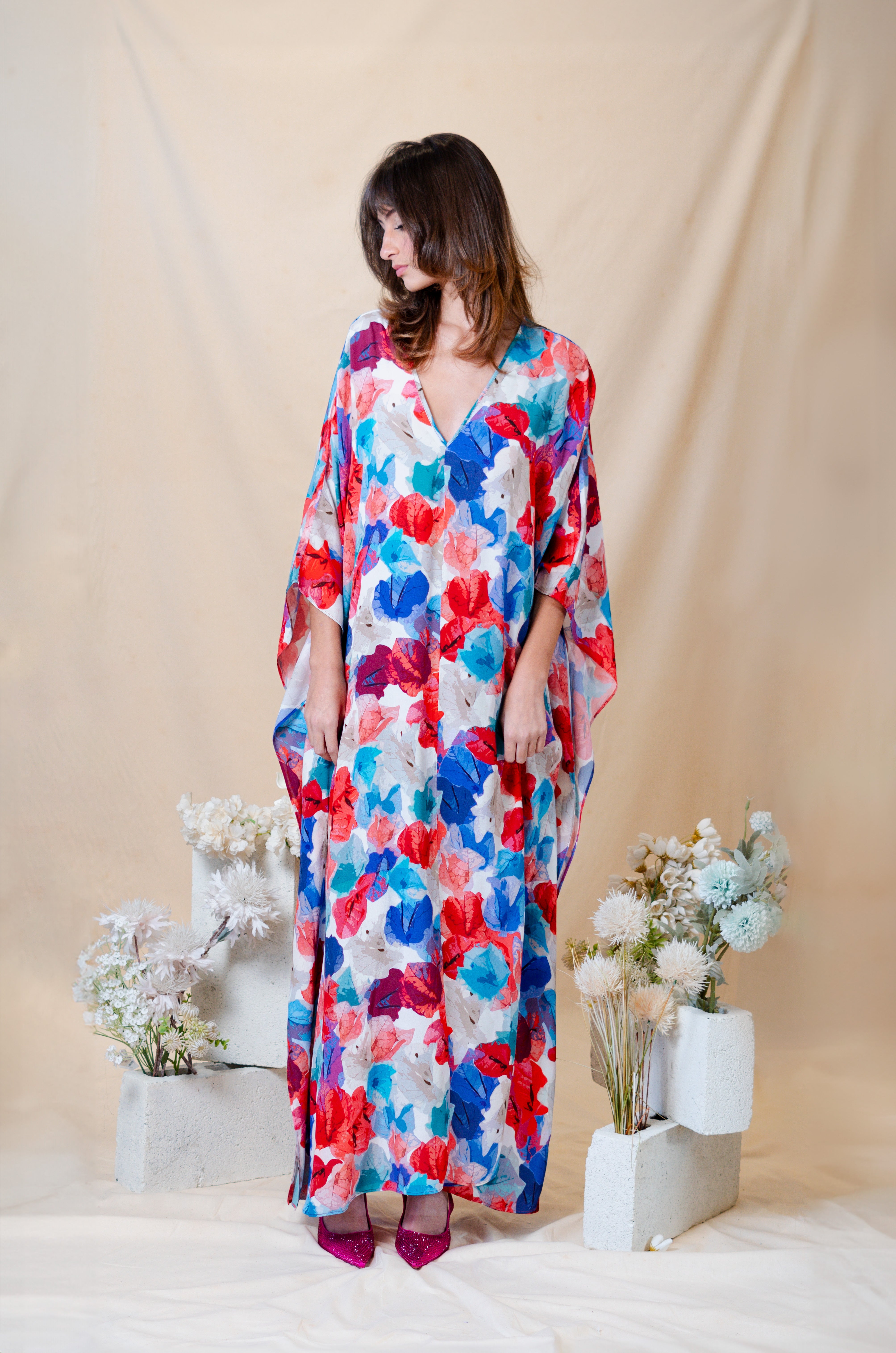 Trinitarias Silk Caftan