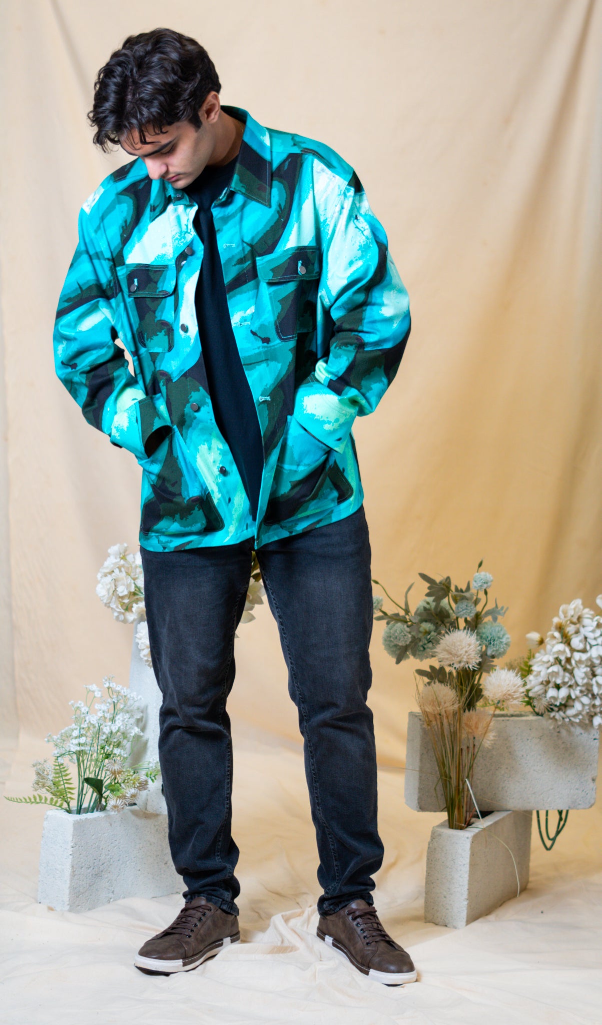 Turquoise Graphic Aplatano’ Jacket