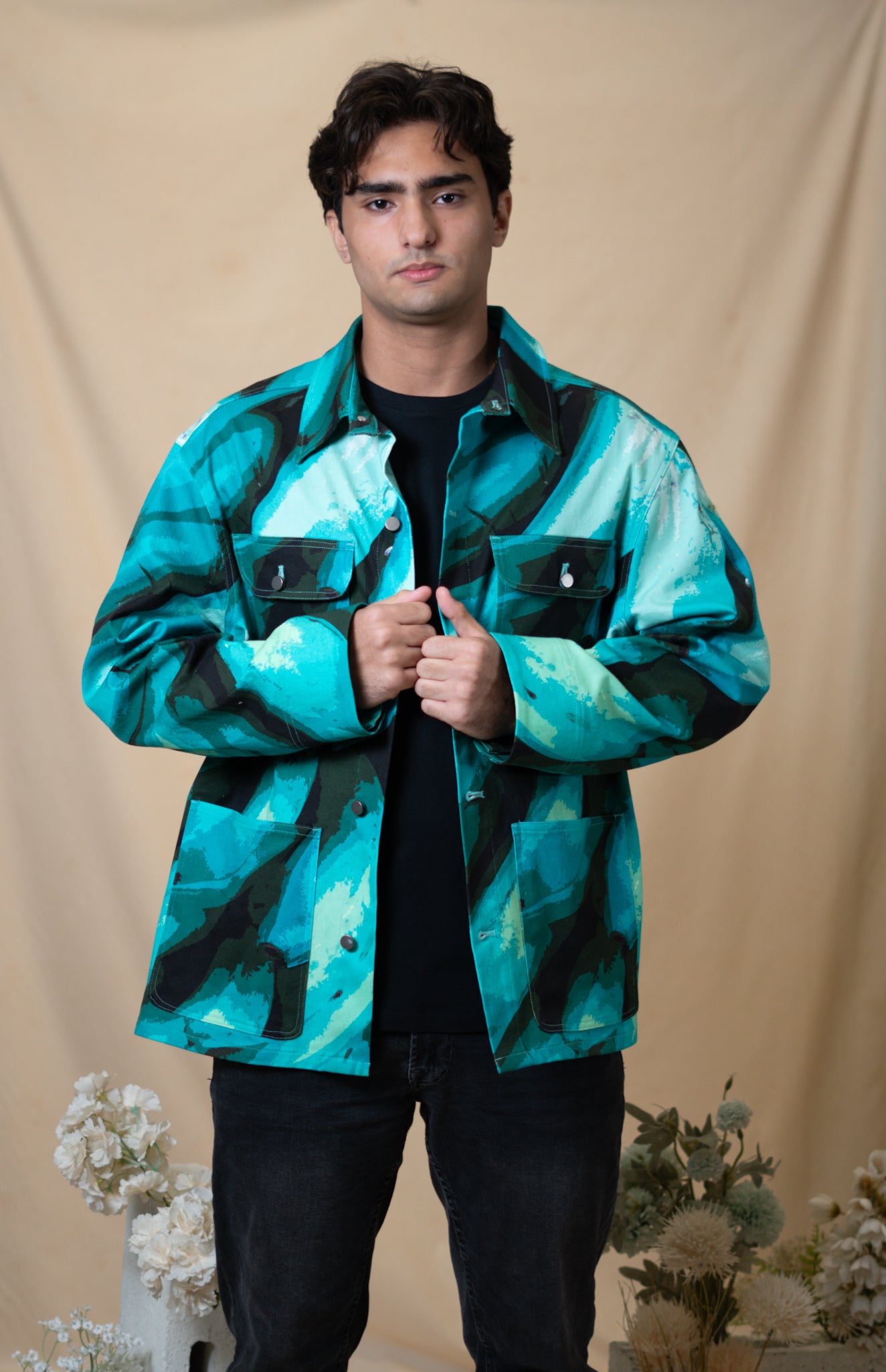 Turquoise Graphic Aplatano’ Jacket