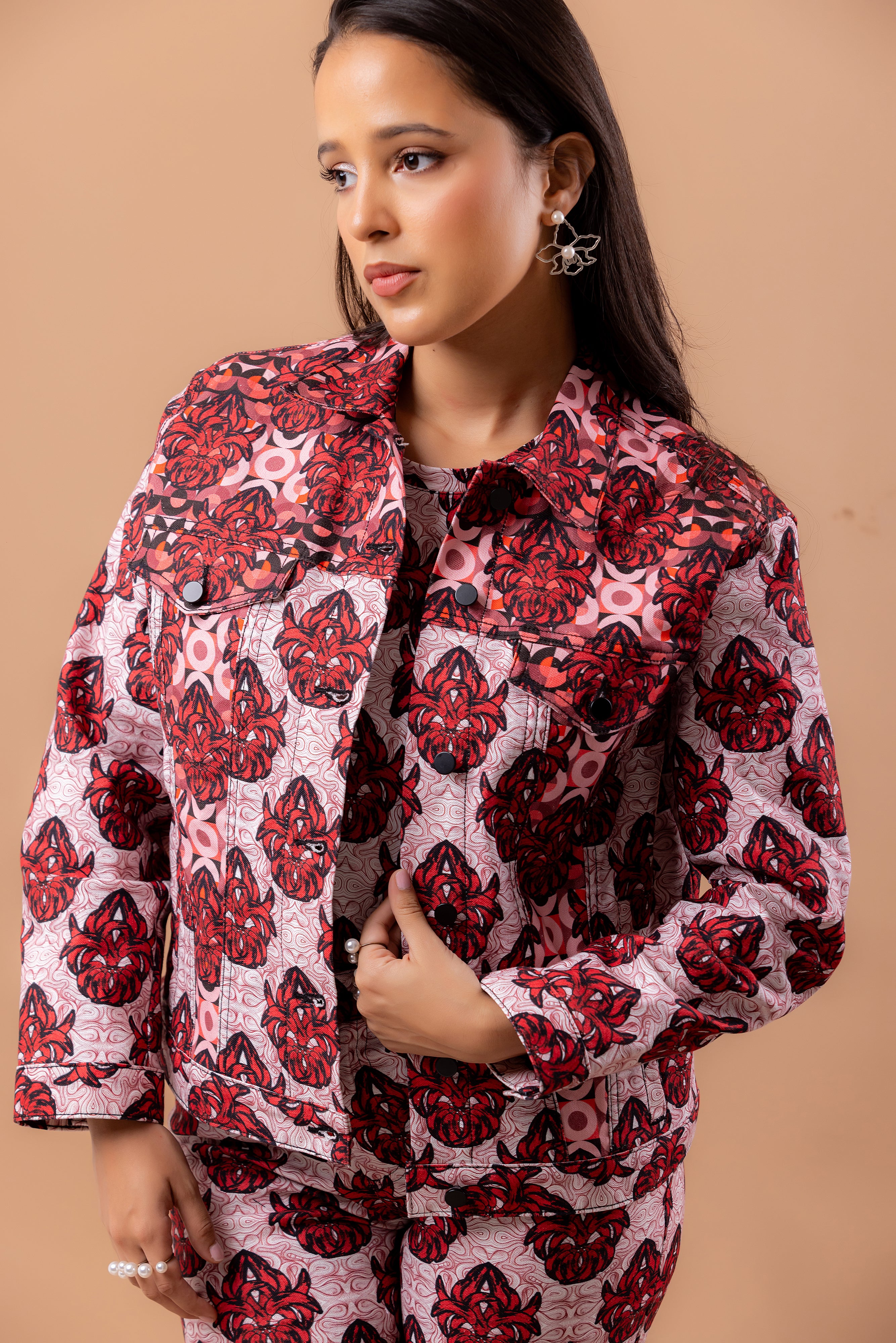 Womens Jacket D79 Red Plantain