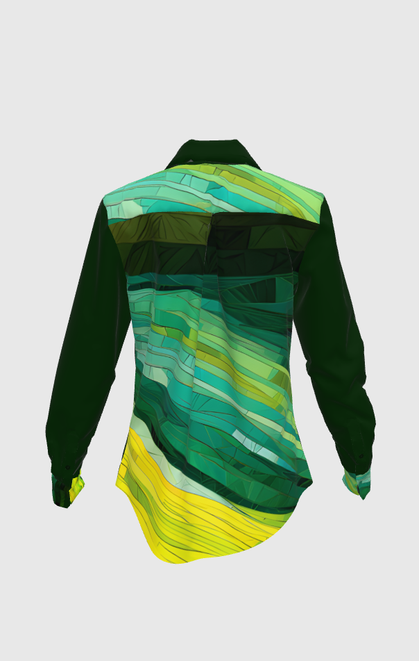 Womens Shirt with Dominican Cane Fields Print
