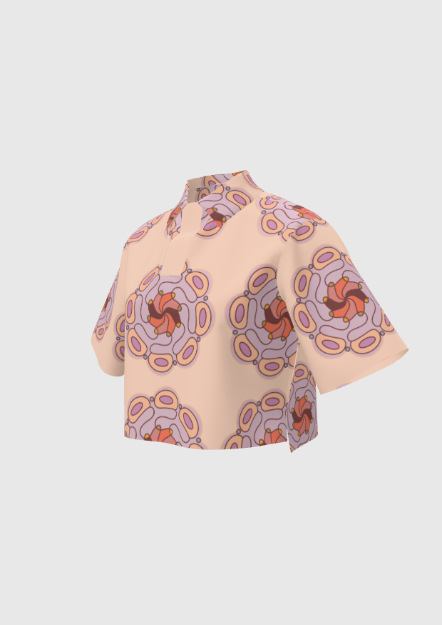 Doodle Medallion Crop Shirt