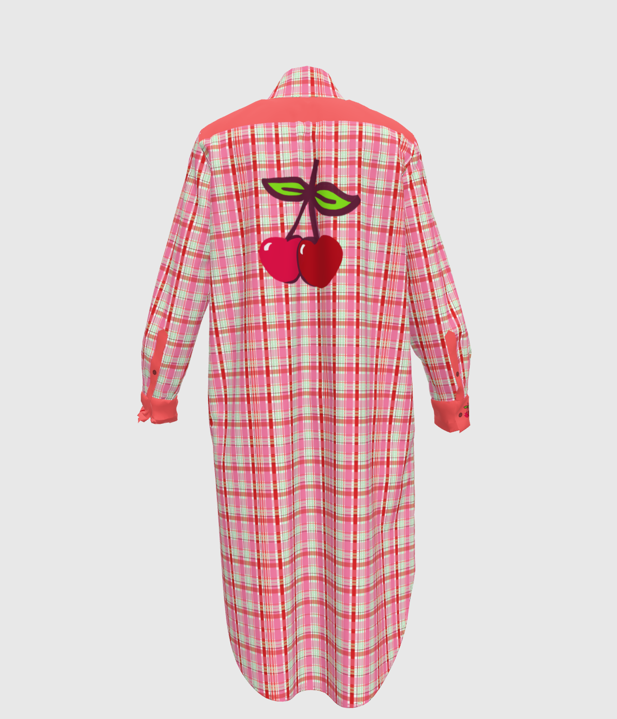 Cherry Soda Plaid Shirt Dress