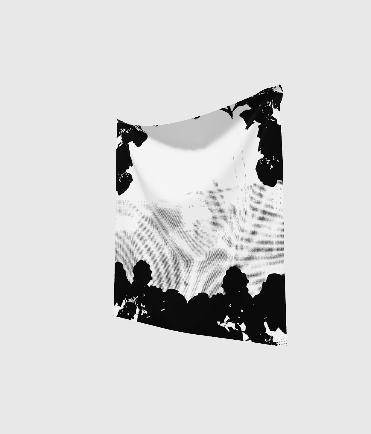 ‘Las vecinas en el Jardín’ Silk Scarf in Black Beauty