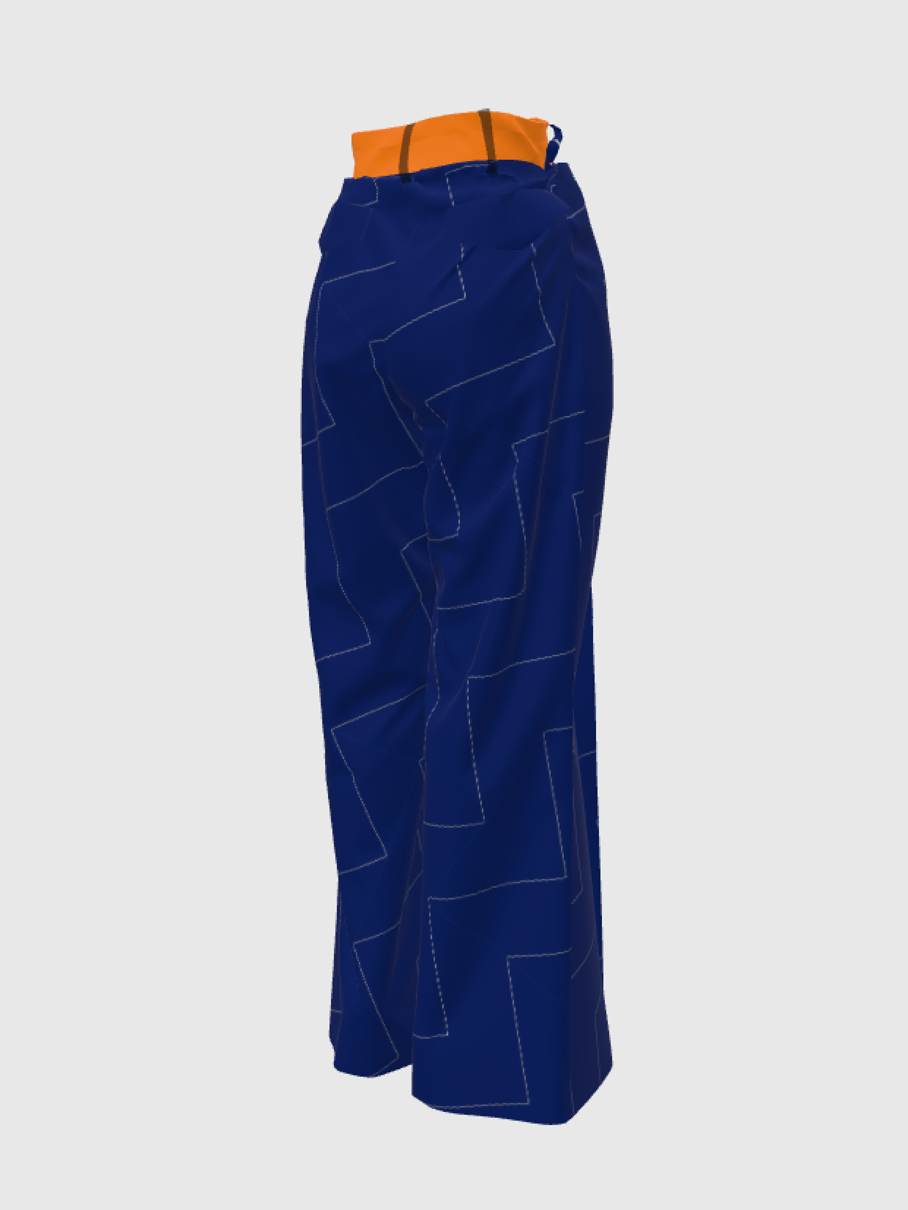 Cupro Pants - Orange & Blueberries Block