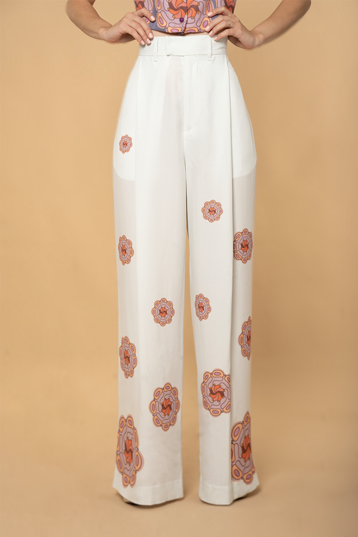 Medallion Pleated Pants