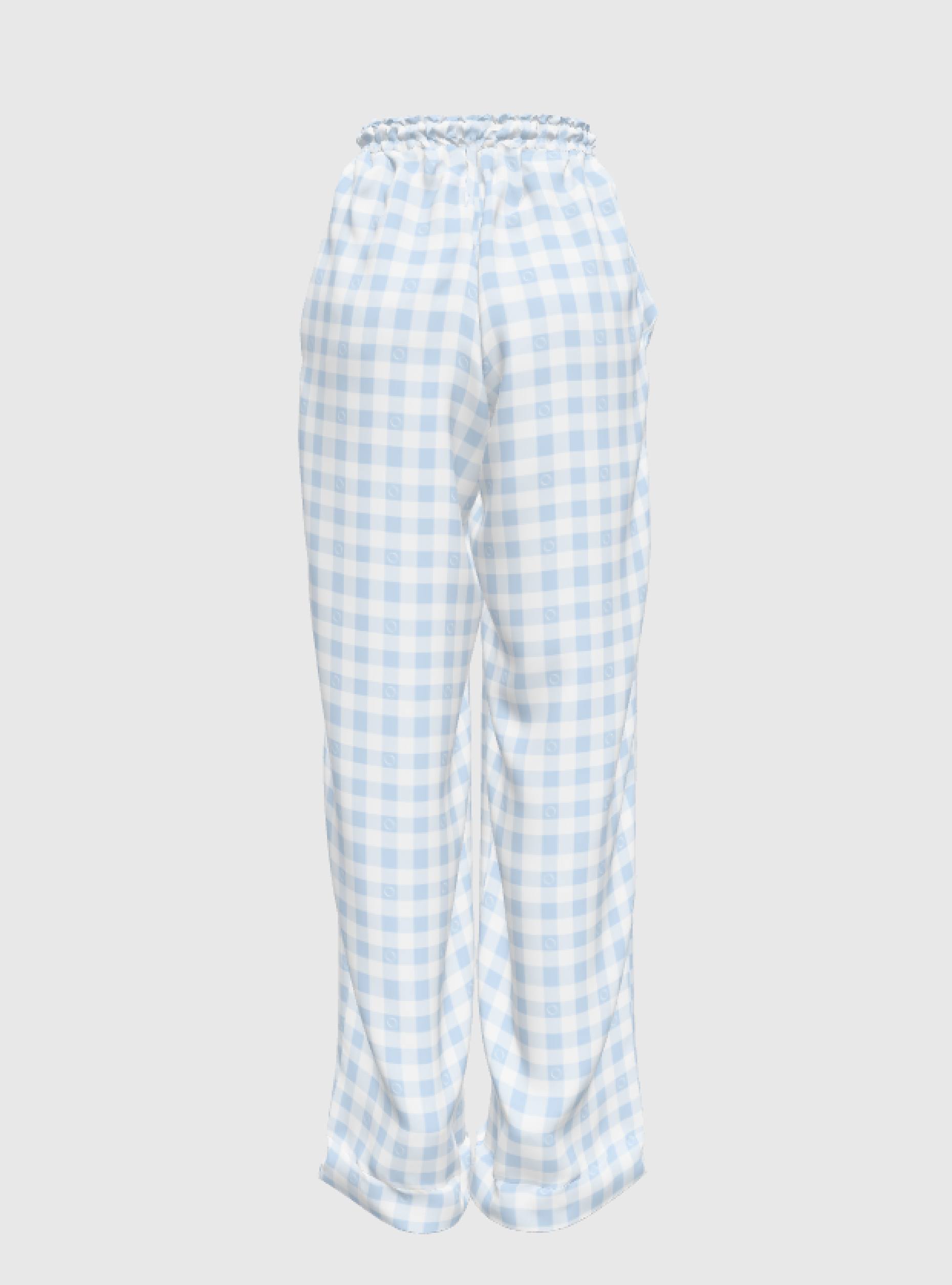 Elastic Blue Gingham Pant