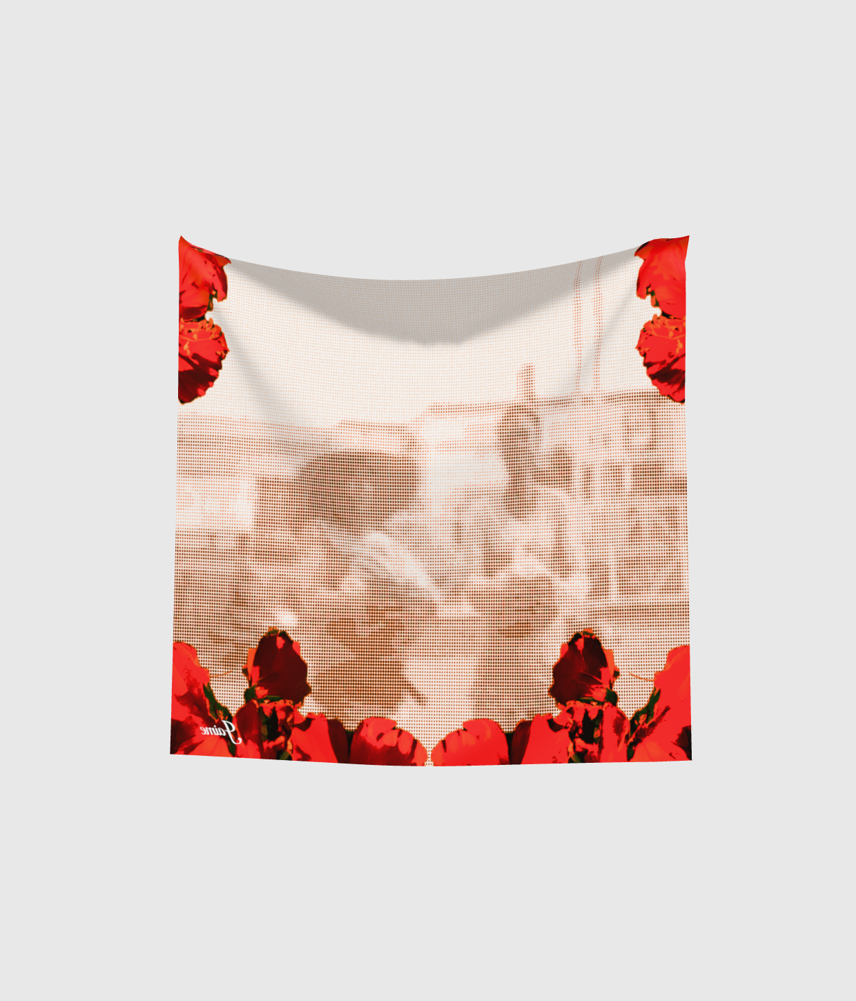 ‘Las Vecinas en el Jardín’ Dither Silk Scarf in Sepia