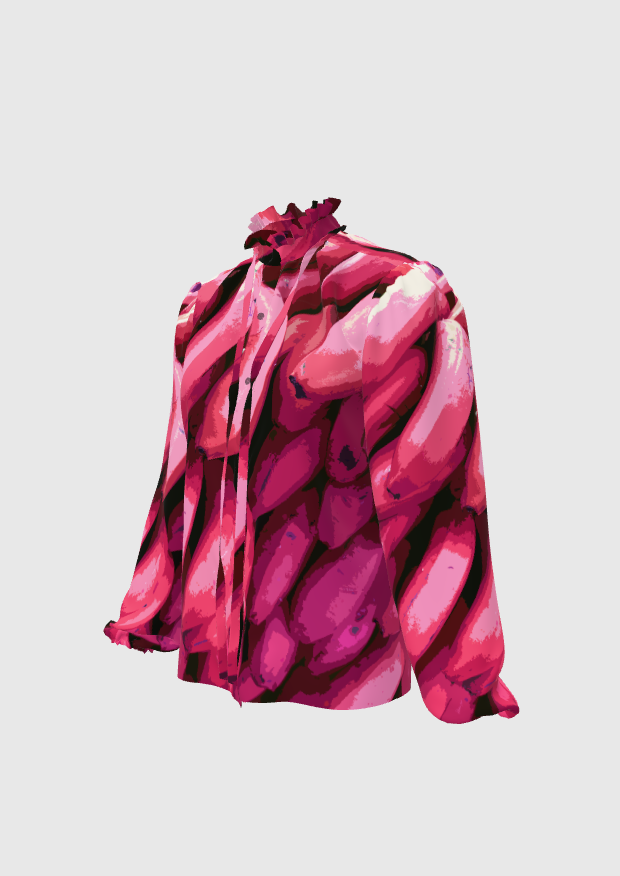 Hot Pink Graphic Platano Blouse