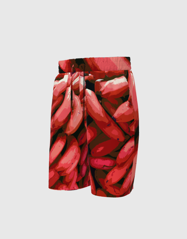Red Graphic Platano Shorts