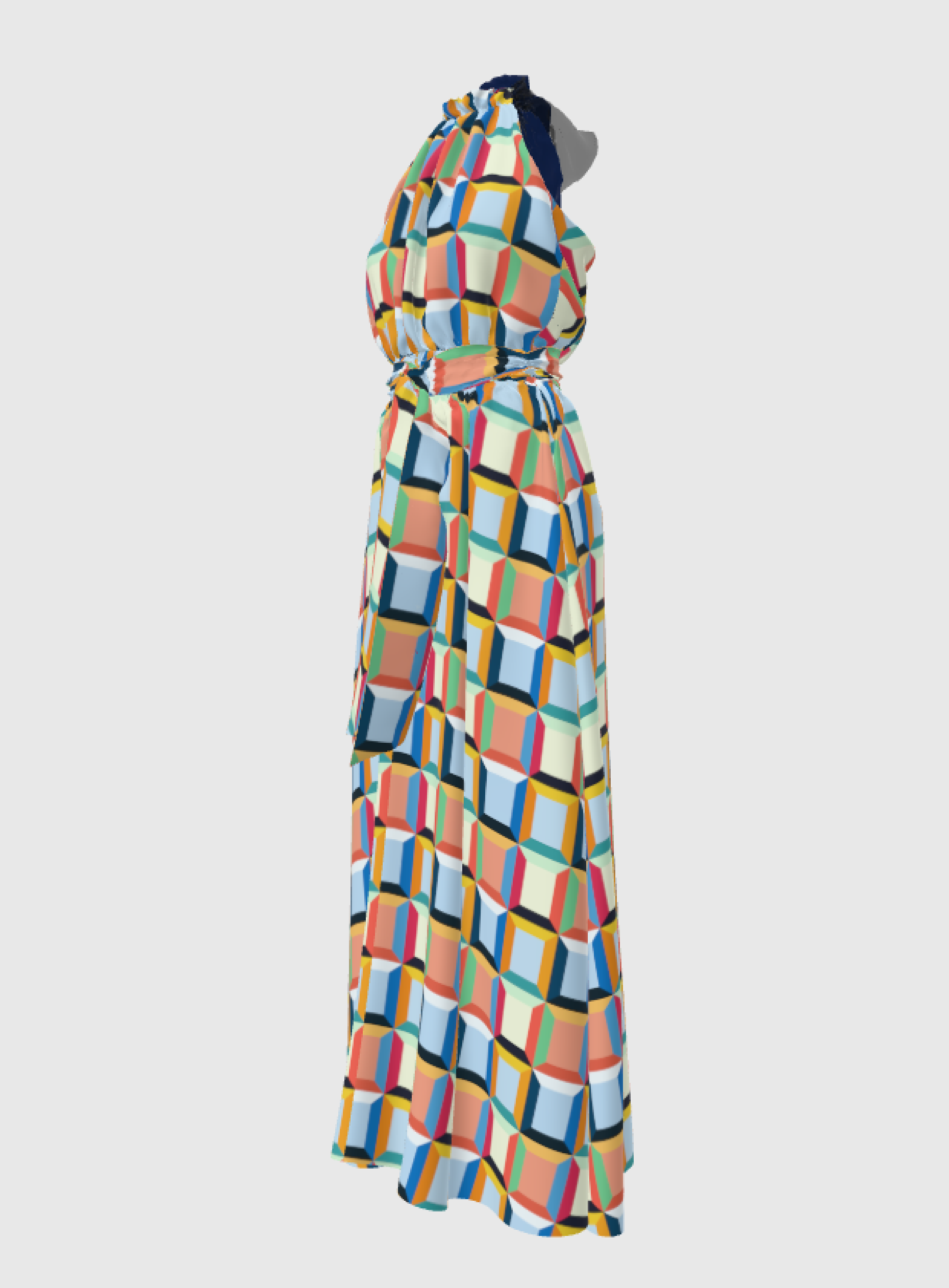 Albania's Satin Charmeuse Tie-Neck Cocktail Dress