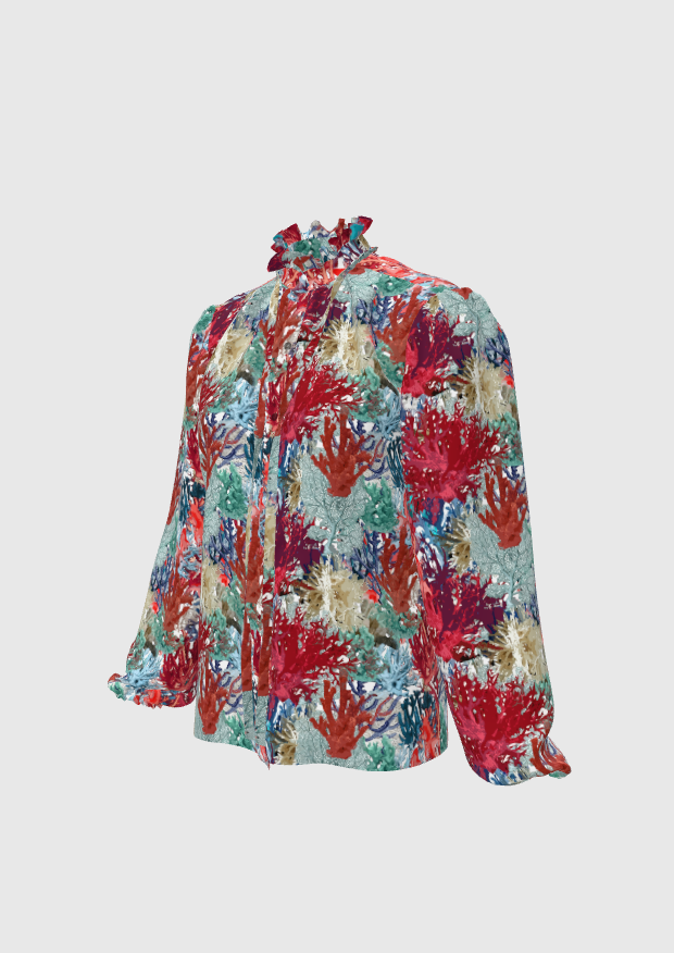 Coral Voile Blouse