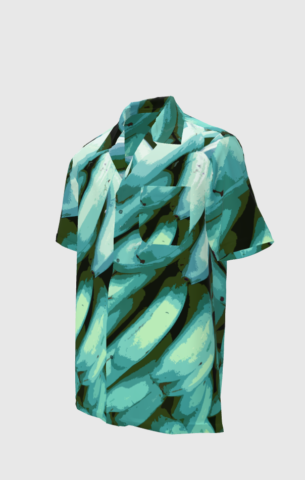 Turquoise Graphic Platano Vintage Collar Shirt