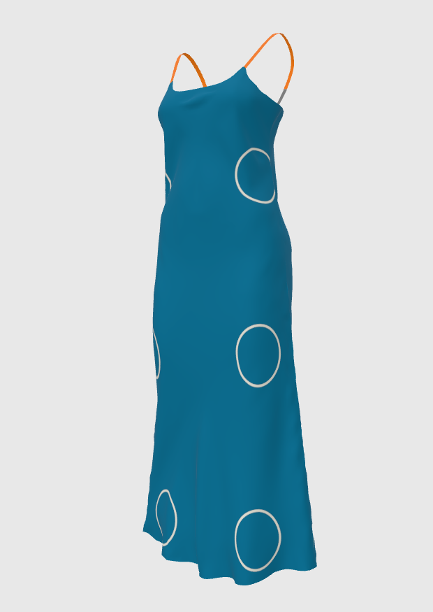 Vegan Silk Strap Maxi Playful Dress