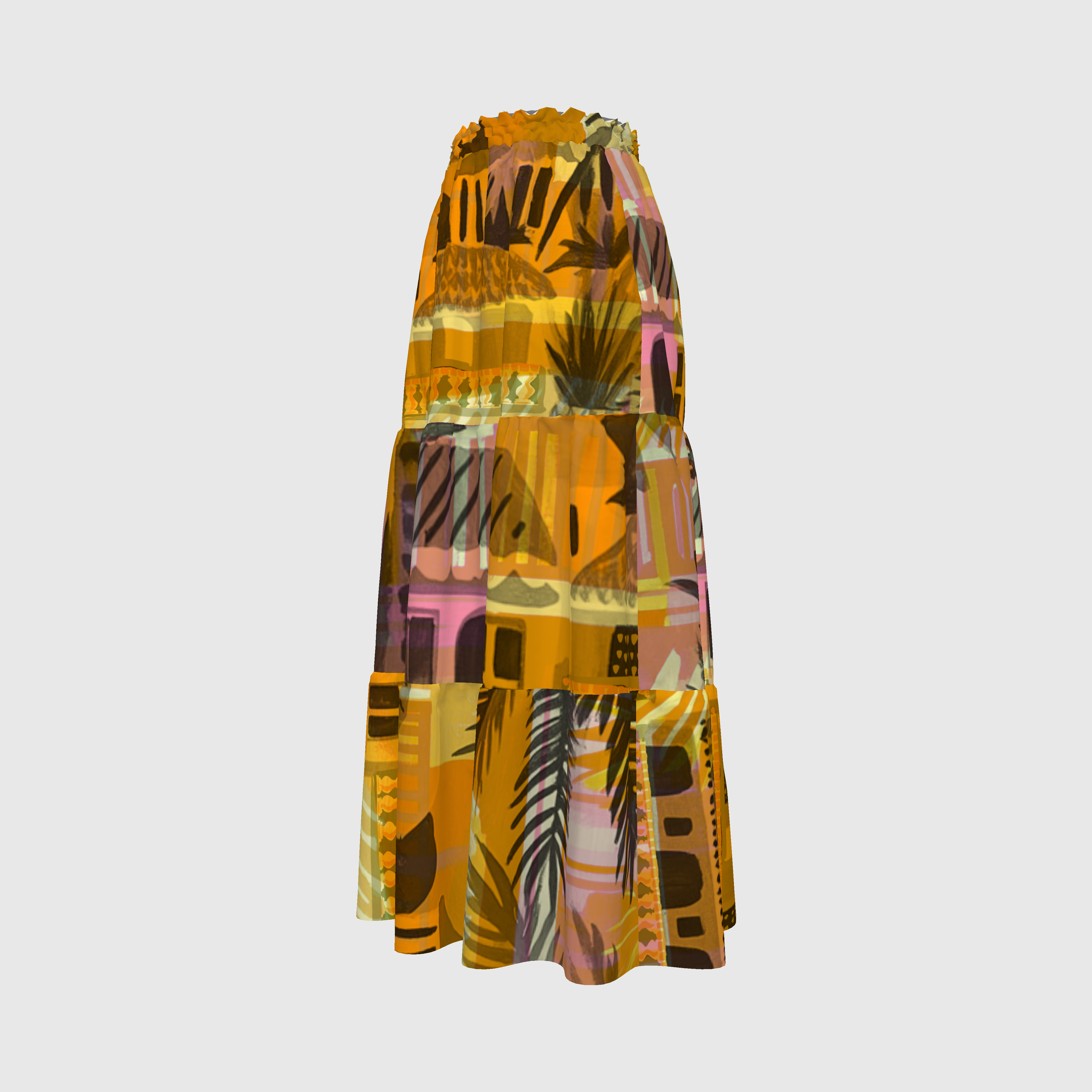 Tropical Print Palms Prairie Skirt