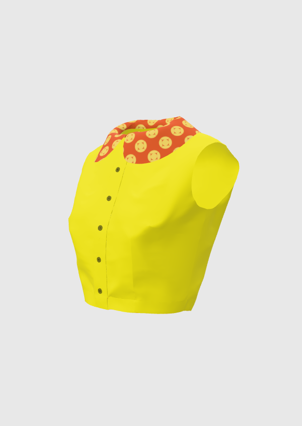 Baby Collar Top in Cupro Twill