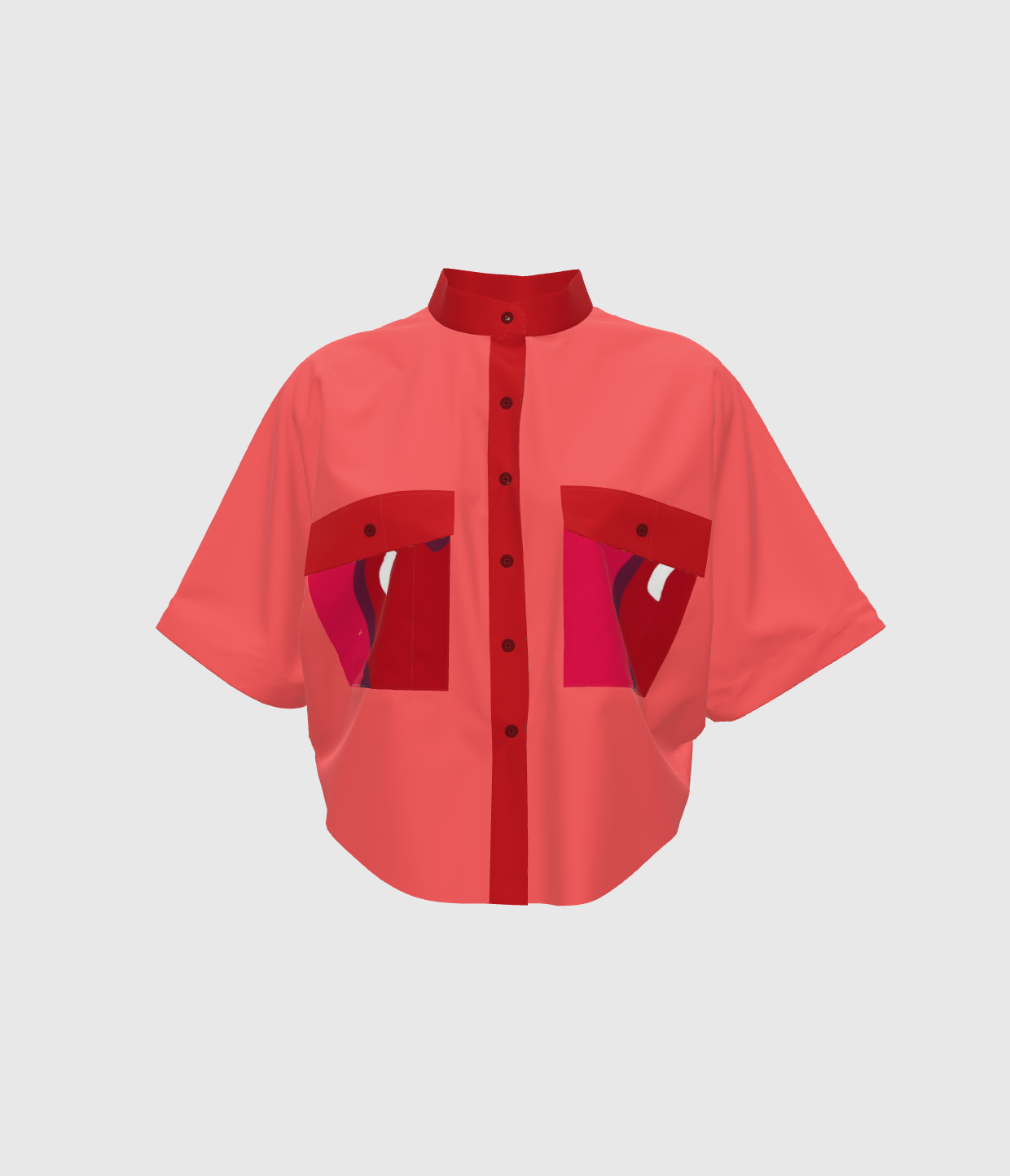 Cherry Red Kimono Sleeve Blouse