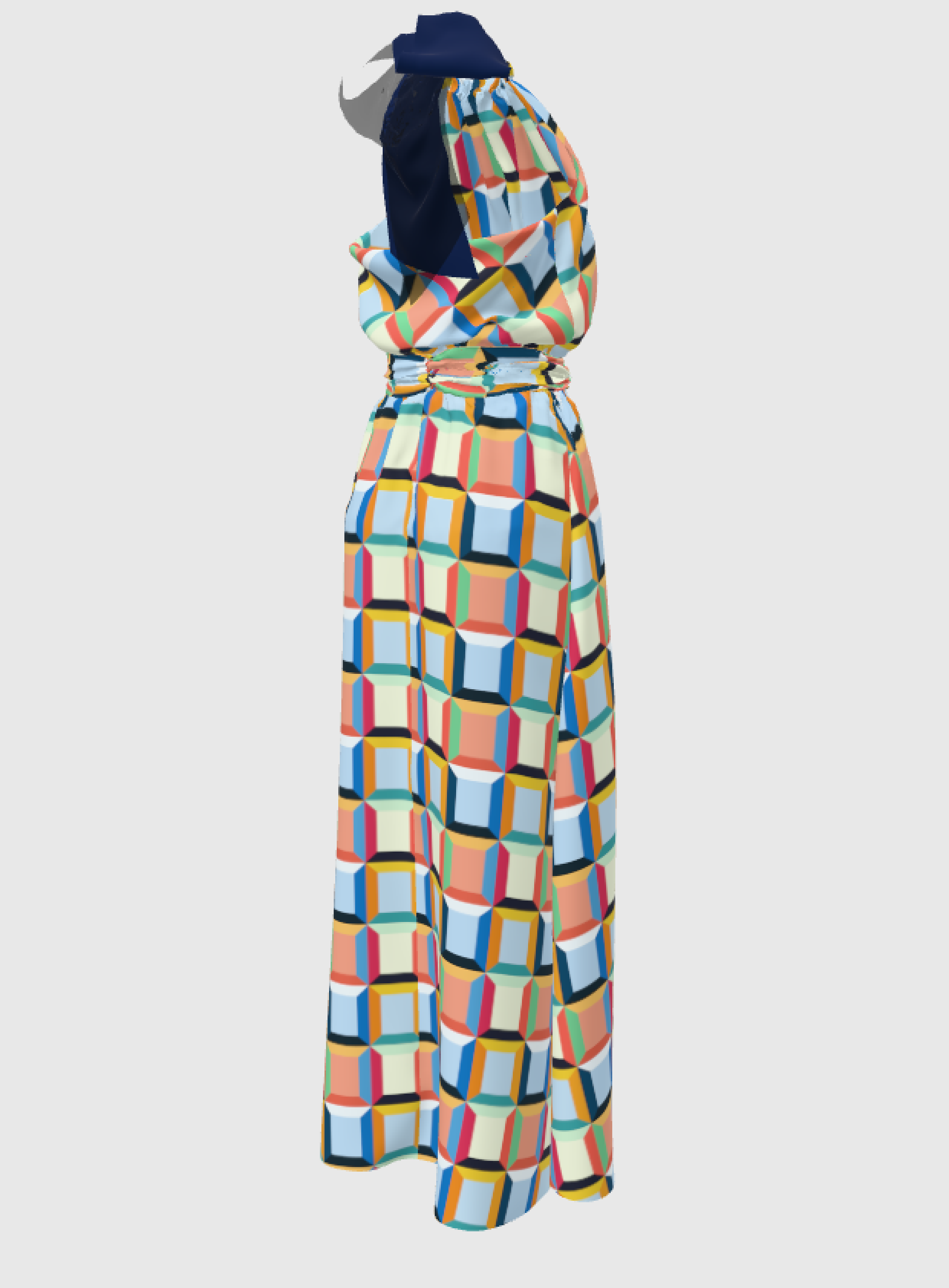 Albania's Satin Charmeuse Tie-Neck Cocktail Dress
