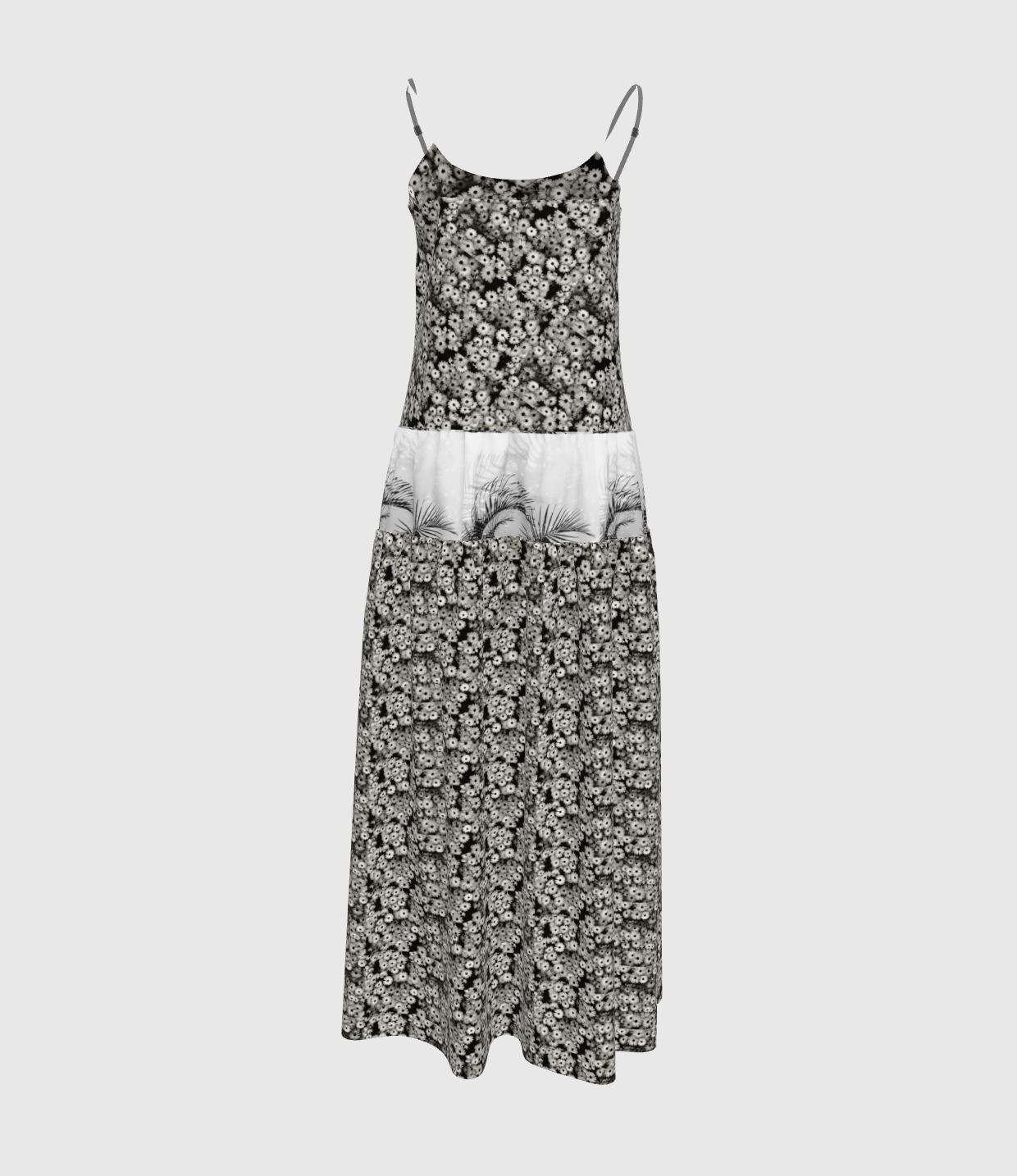 Flower Dress B&W Silk Cotton