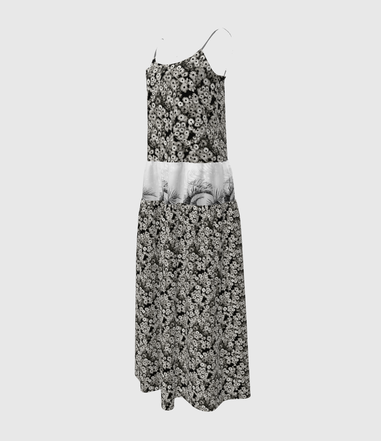 Flower Dress B&W Silk Cotton