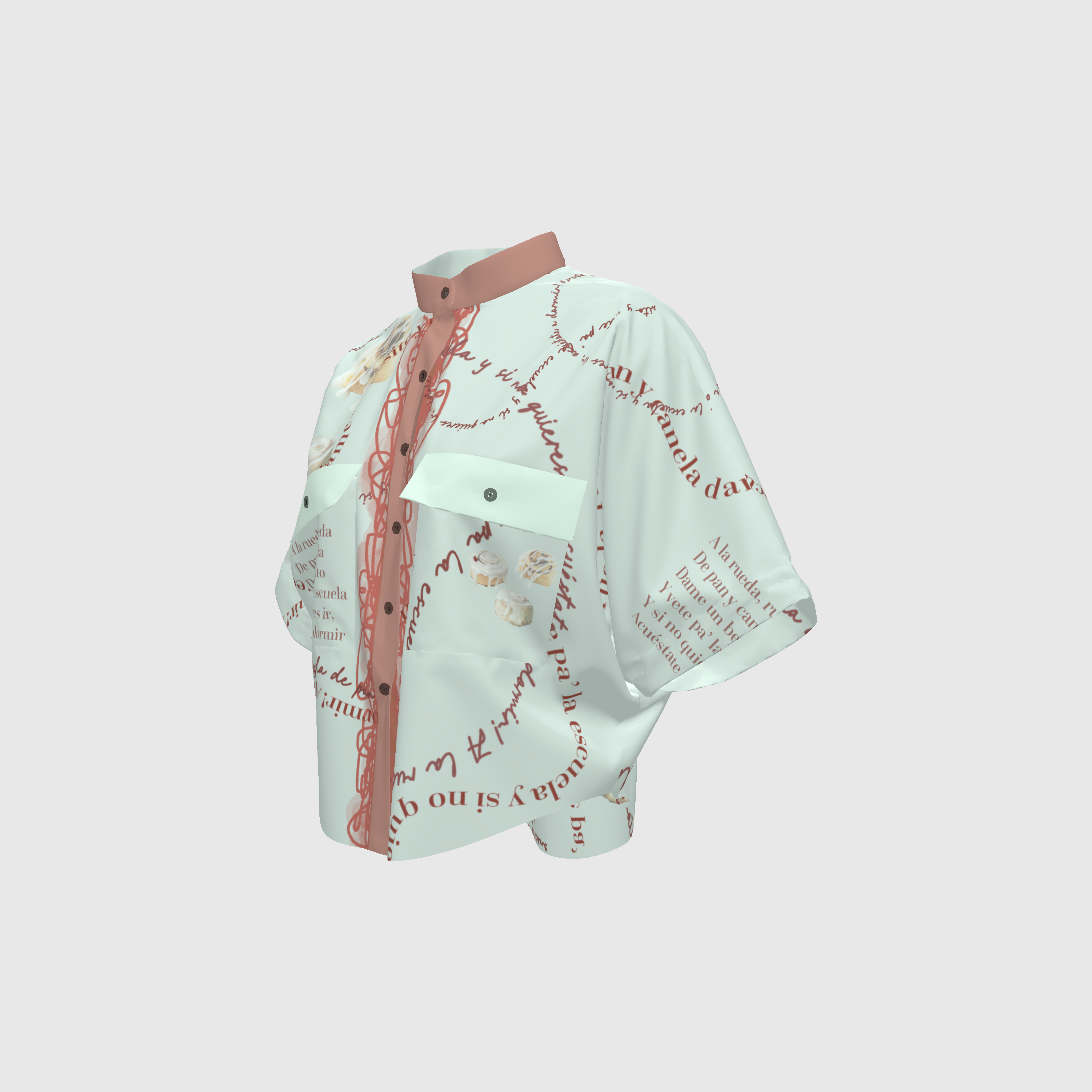 Rueda Rueda Seafoam Voile Crop Kimono