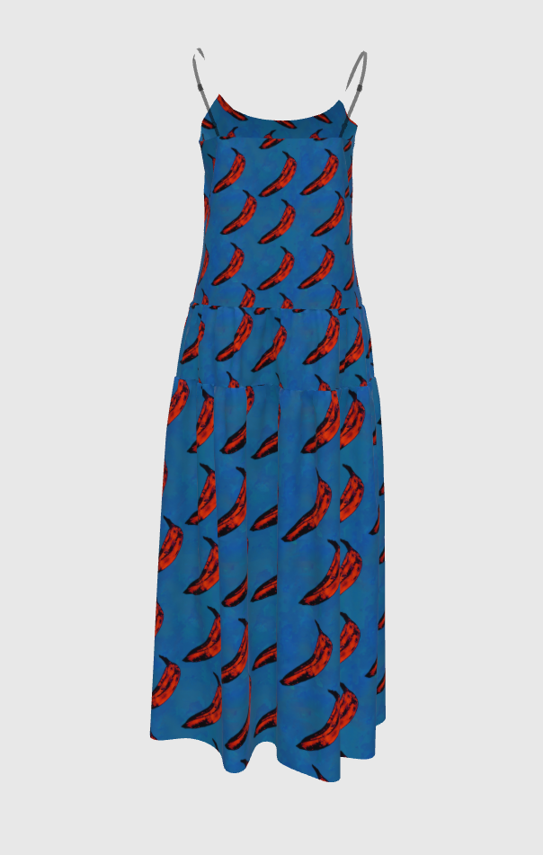 Warhol Platano Blue Maxi Dress