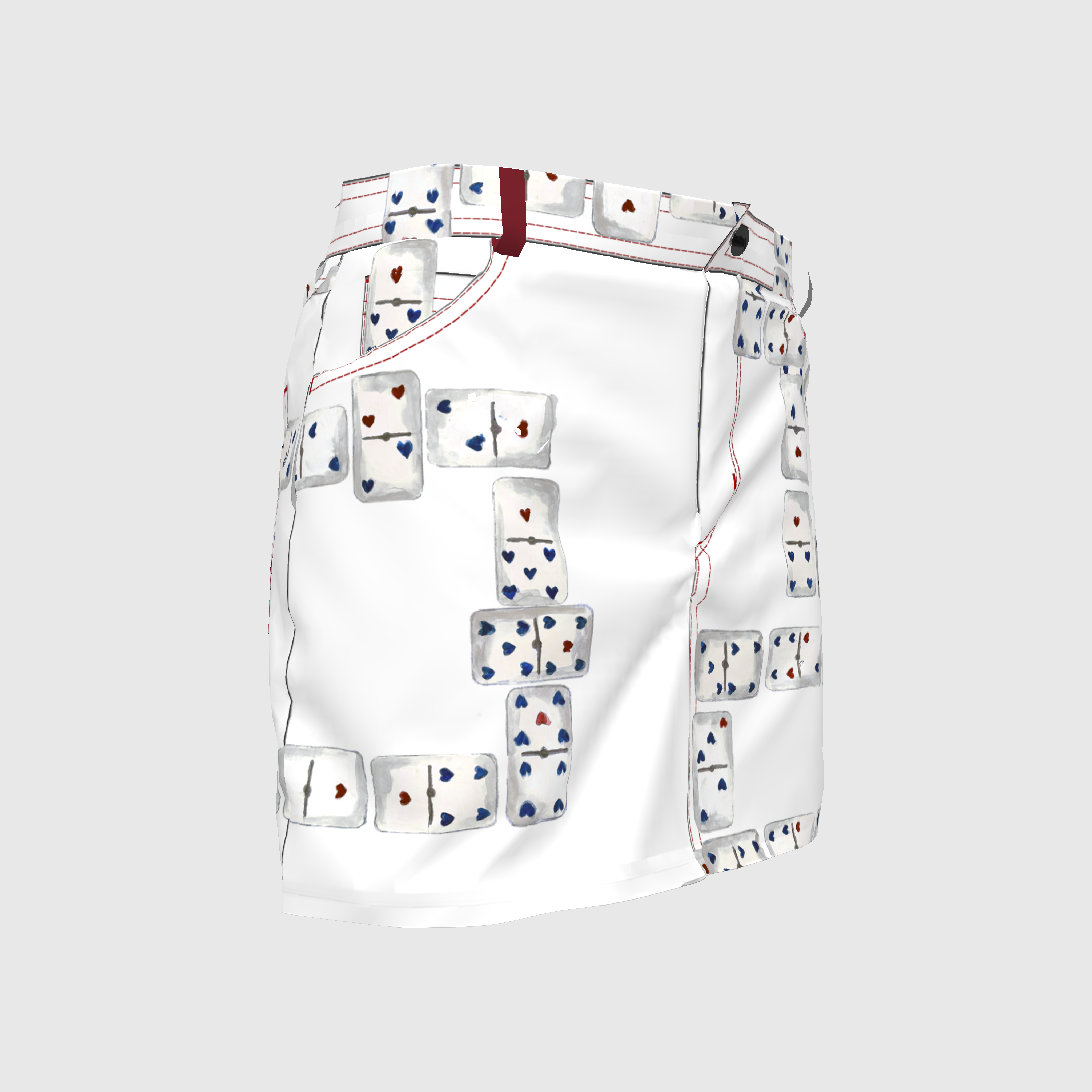 Domino Game Denim Mini Skirt in Stretch Organic Classic Cotton Twill