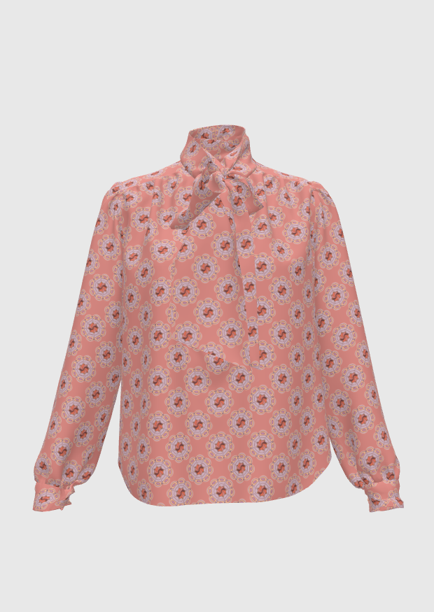 Sweet Medallion Bow Blouse