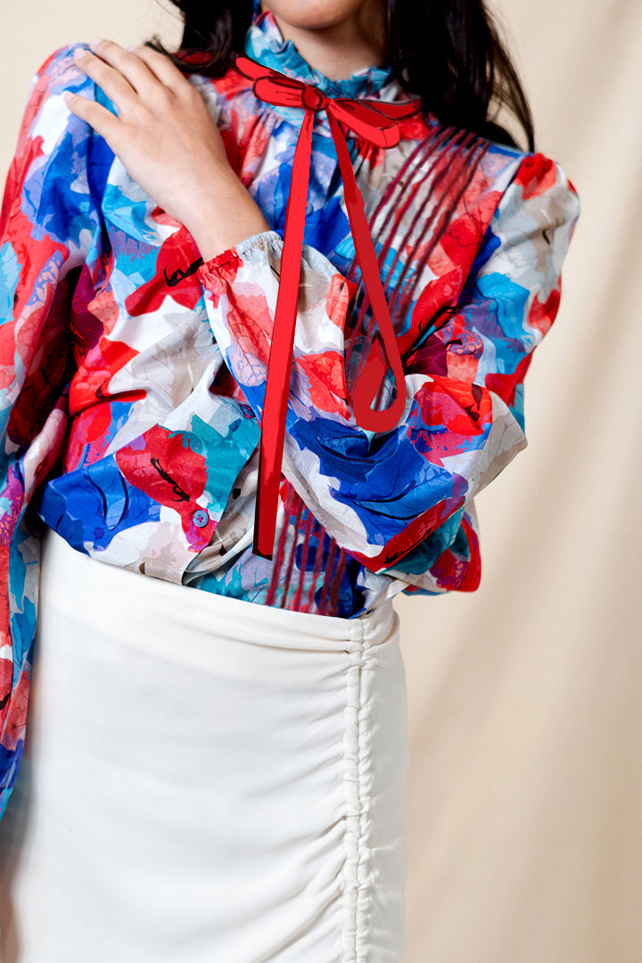 Trinitarias Ecovero Tie Blouse