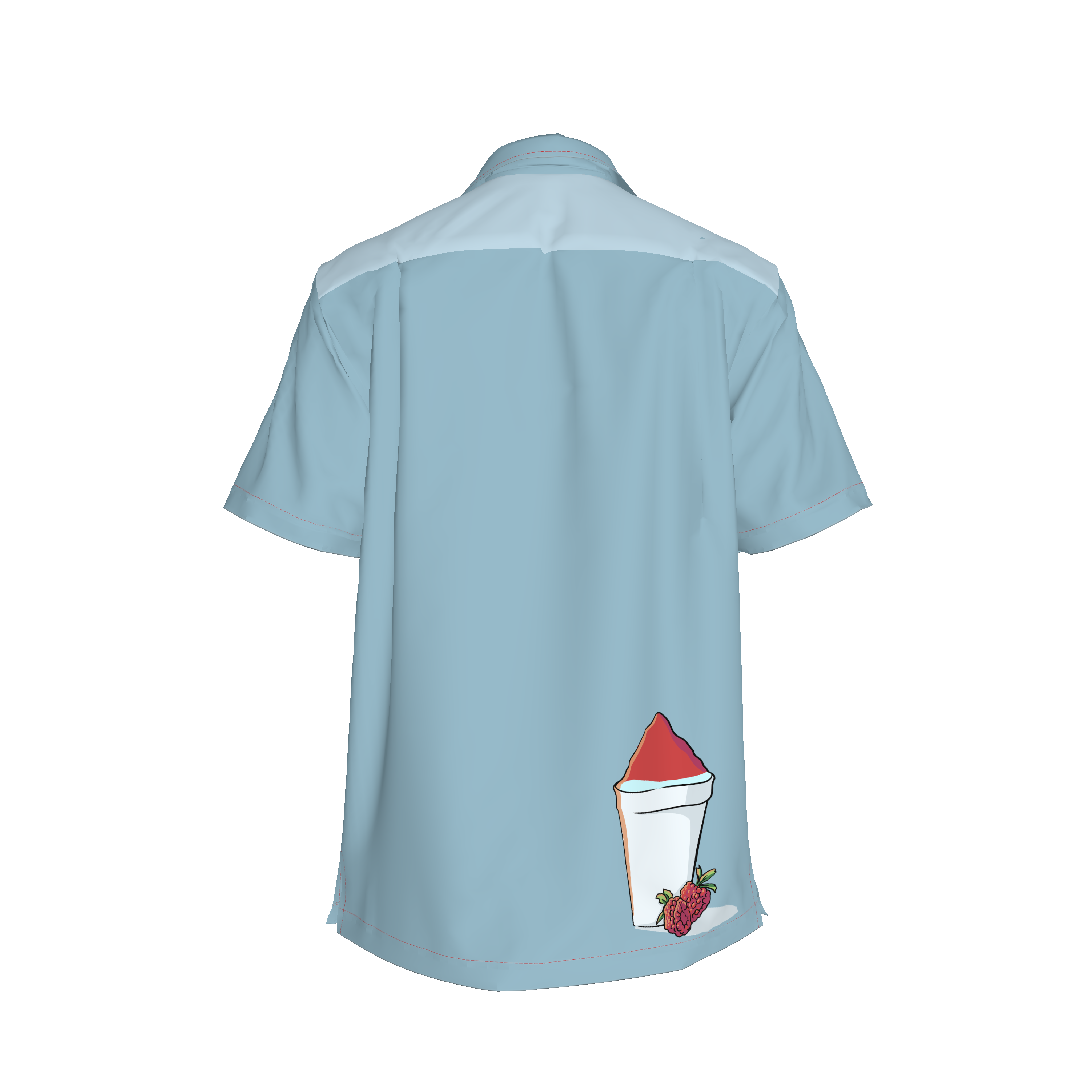 Bowling Shirt - Jibaro Urbano - Frio Frio Azul2 in Silk Cotton