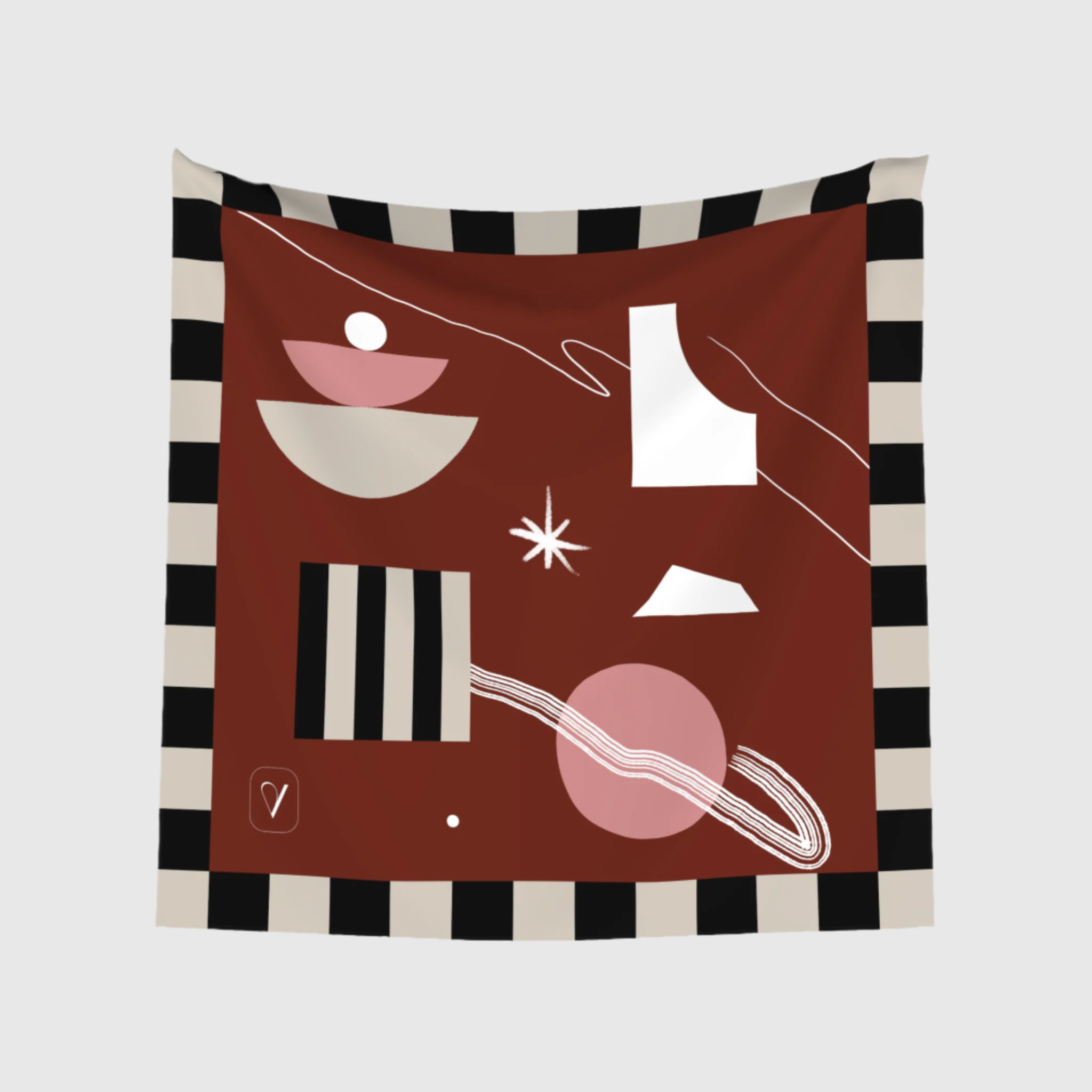 Crimson Motif Scarf