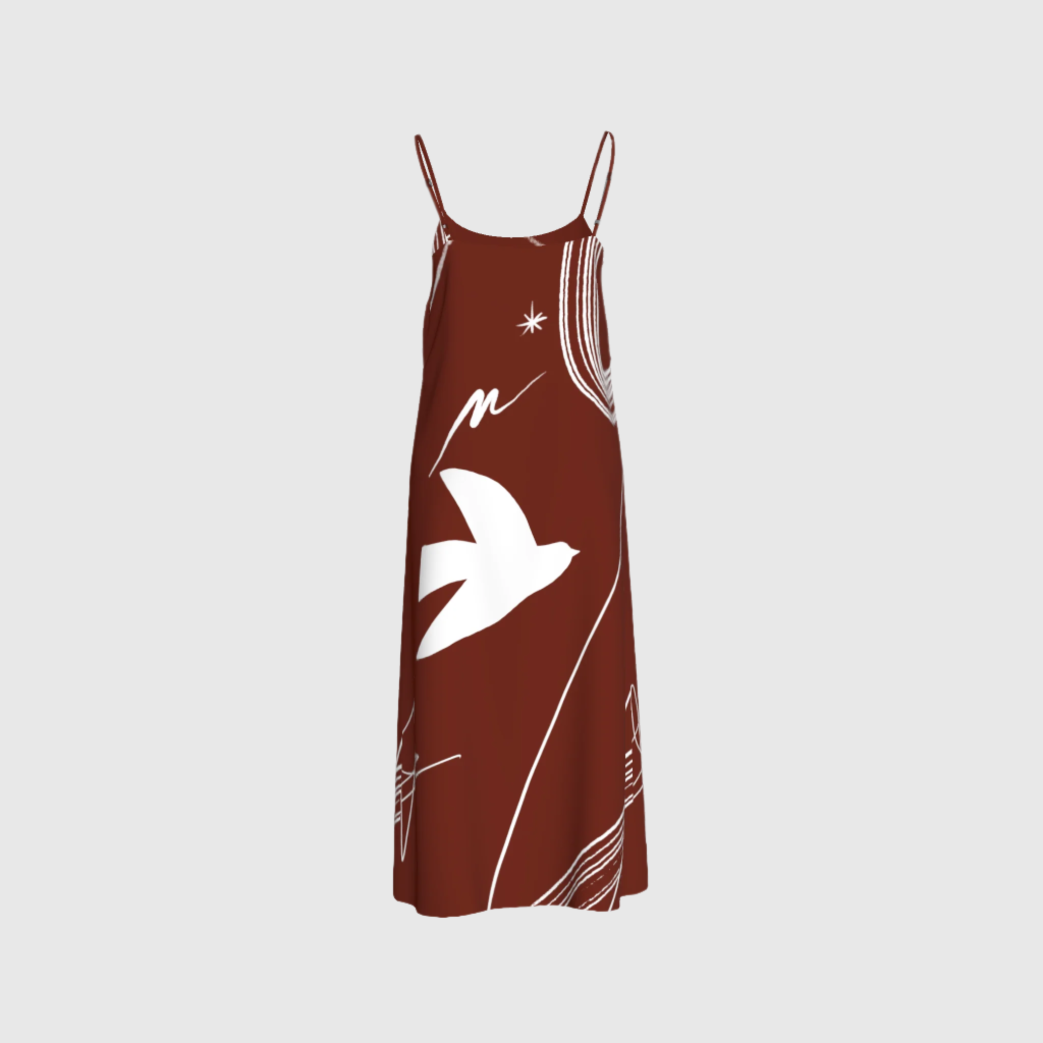 Crimson Slip Dress in Tencel Twill